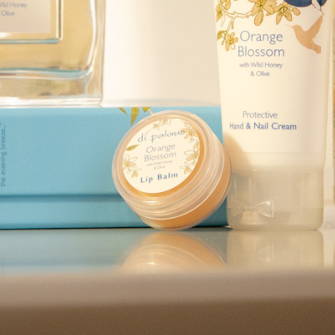 Di Palomo Orange Blossom Moisturizing Lip Balm 10ml - Hydrating & Nourishing for Dry Lips - Perfect for Daily Use, Travel & Gifting