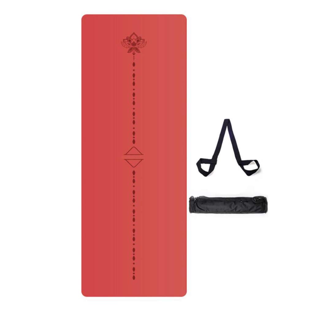 Non-Slip Eco-Friendly Rubber Yoga Mat with Body Alignment Lines - 72x26x0.24 Inches (183x68x0.6cm) - Perfect for Yoga, Pilates, Hot Yoga & Home Workouts - Great Gift for Fitness Enthusiasts