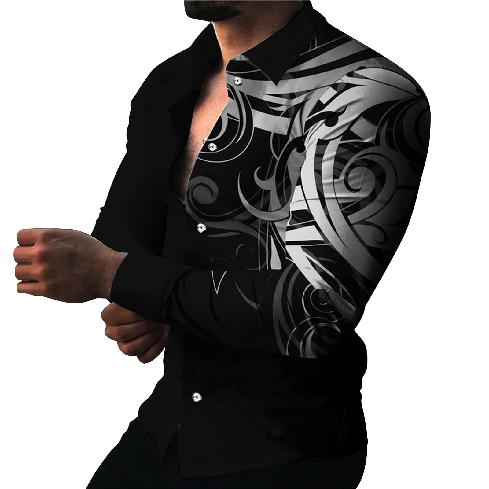 Premium Gold Dress Shirt for Men - Slim Fit Button Up Shirt with Untuckable Design | Luxury Formal Wear for Business, Weddings & Special Occasions | White, Black & Red Color Options