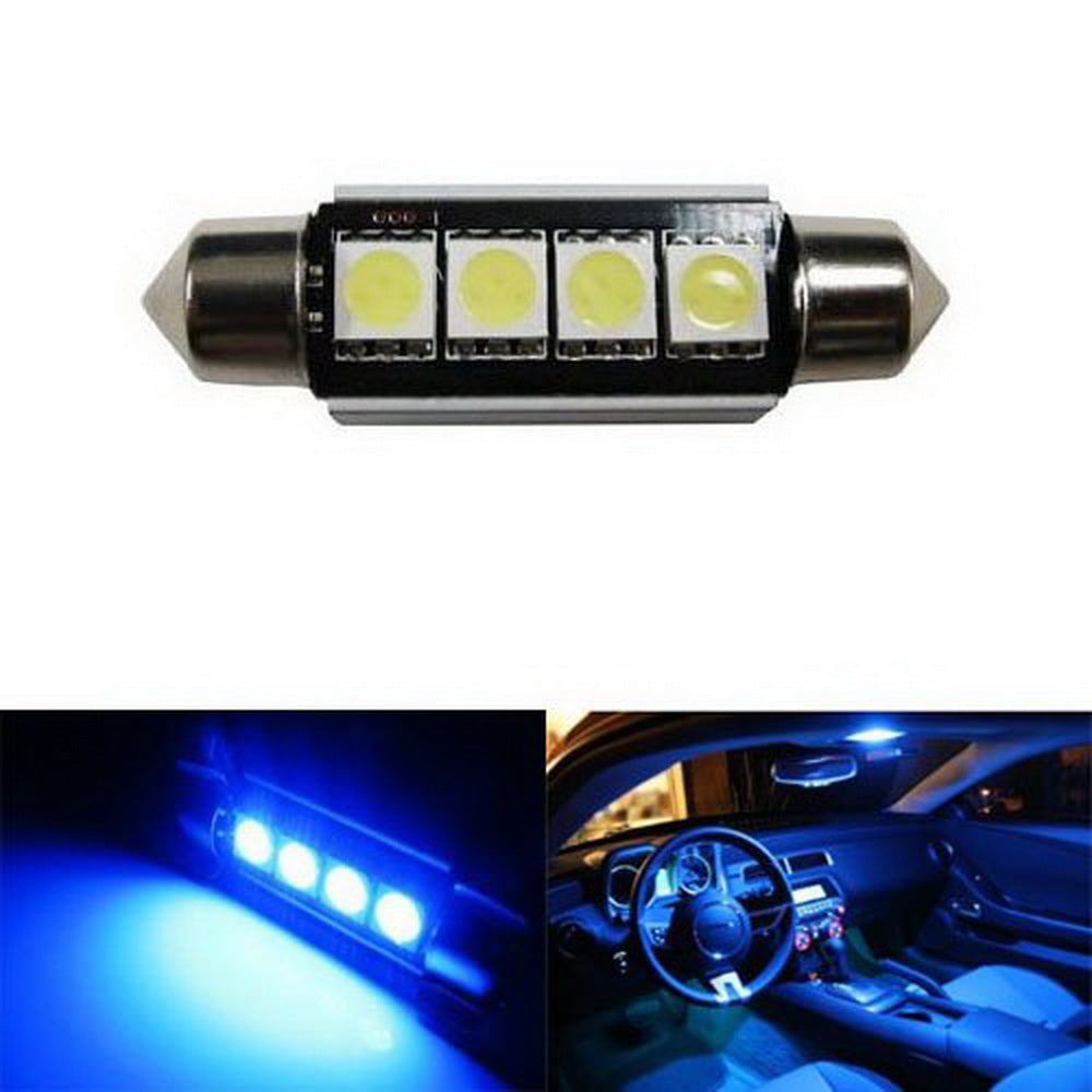 Ultra Blue 4 SMD Error Free LED Light - 578 211 2 6411 Replacement Bulb for Car Dome, Trunk & Cargo Area Lighting - Perfect for Night Visibility and Vehicle Interior Illumination
