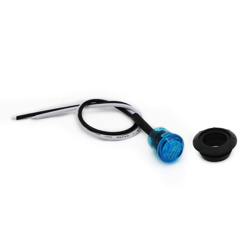 MADCATZ 10-Pack 3/4 Inch Round Blue LED Clearance Side Marker Lights - 3 Diodes with Grommets, Waterproof 12V DC for Trailer, Truck, Tractor, Bus & Boat | Durable Lighting for Night Safety & Vehicle Visibility