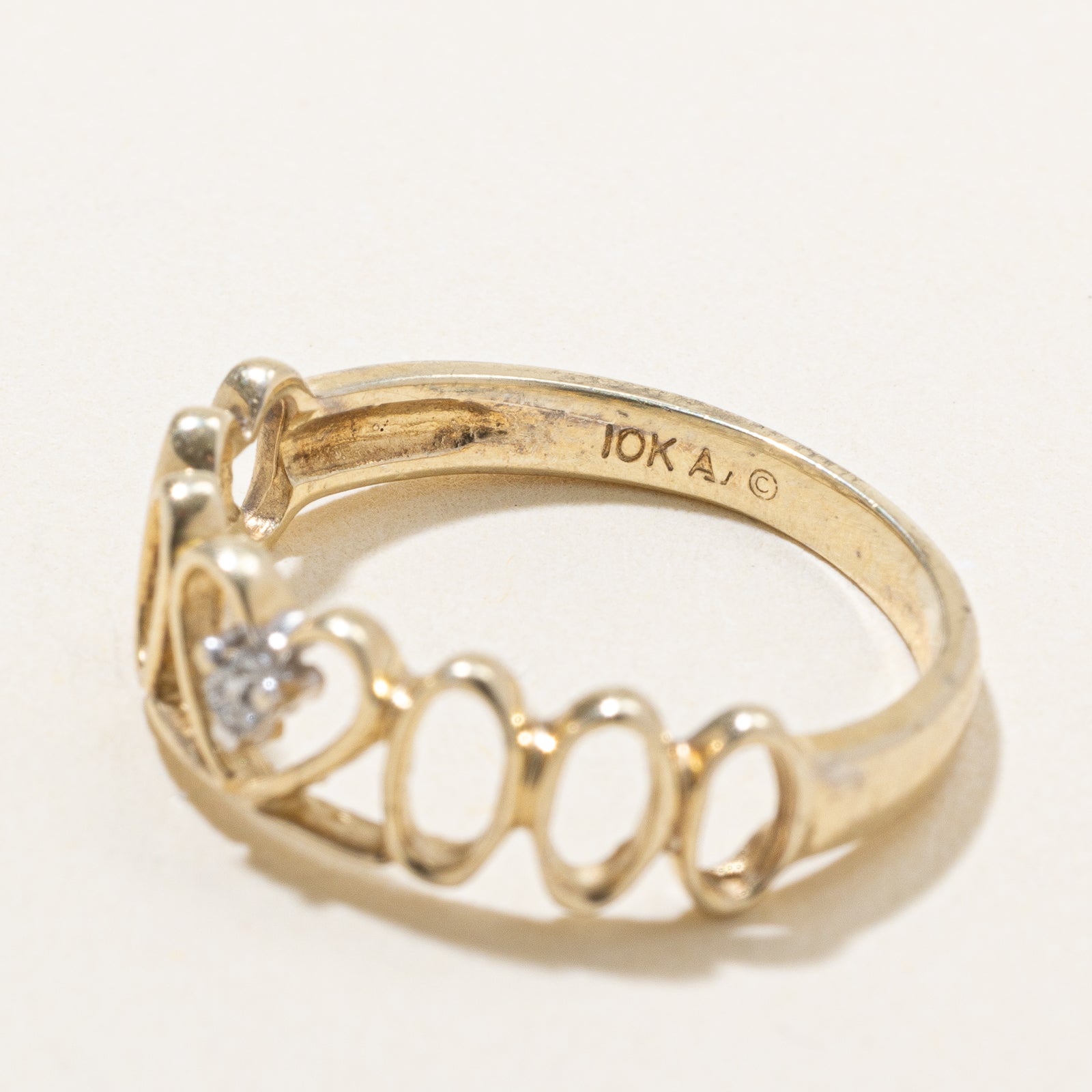 0.02ct Diamond Open Heart Ring - Size 6.75 - Elegant Sterling Silver Jewelry for Women - Perfect Gift for Valentine's Day, Anniversary & Special Occasions