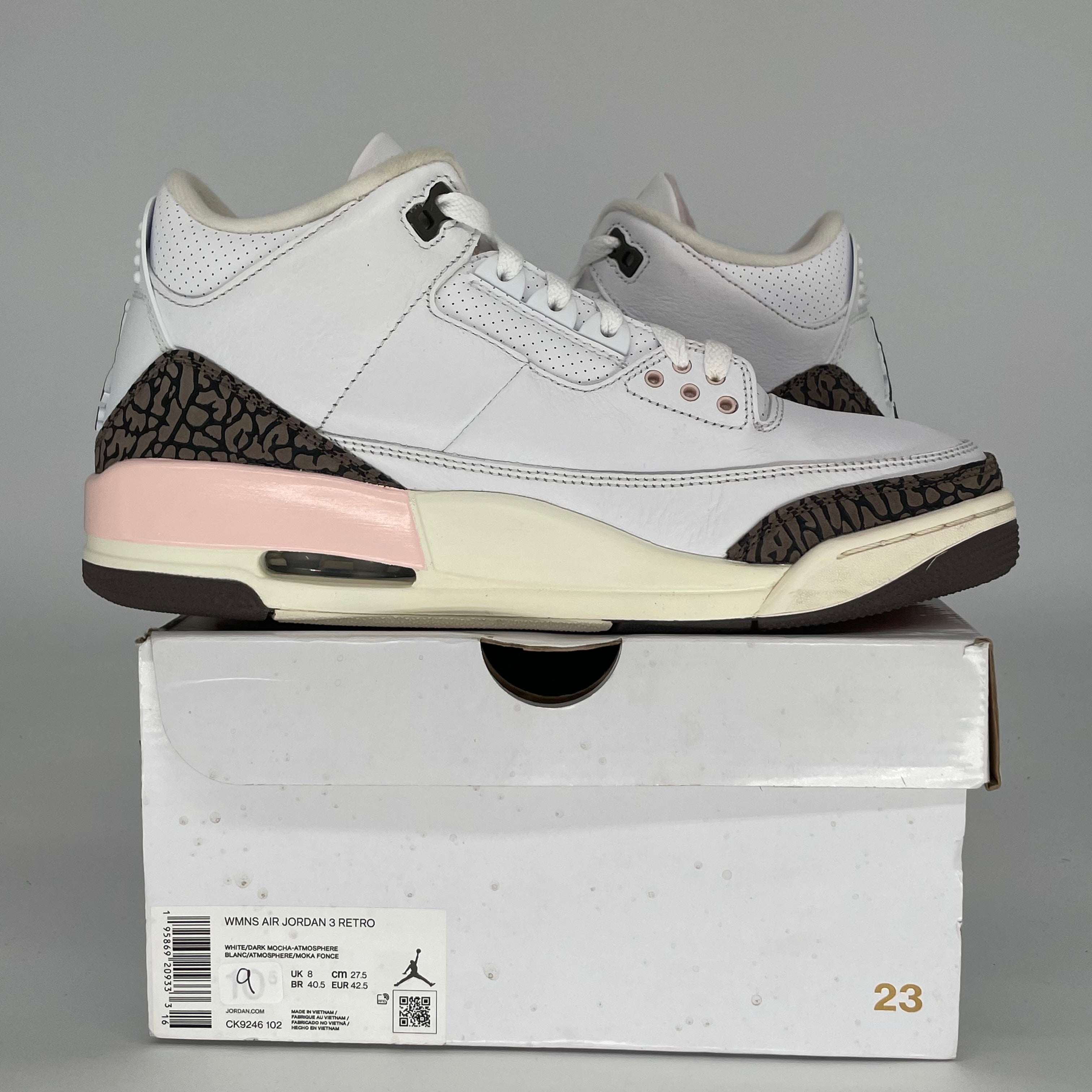AIR JORDAN 3 NEAPOLITAN Women's Sneakers - Size 9/10.5W (CK9246-102) | Retro Basketball Shoes for Women | Perfect for Streetwear, Gym & Casual Outfits