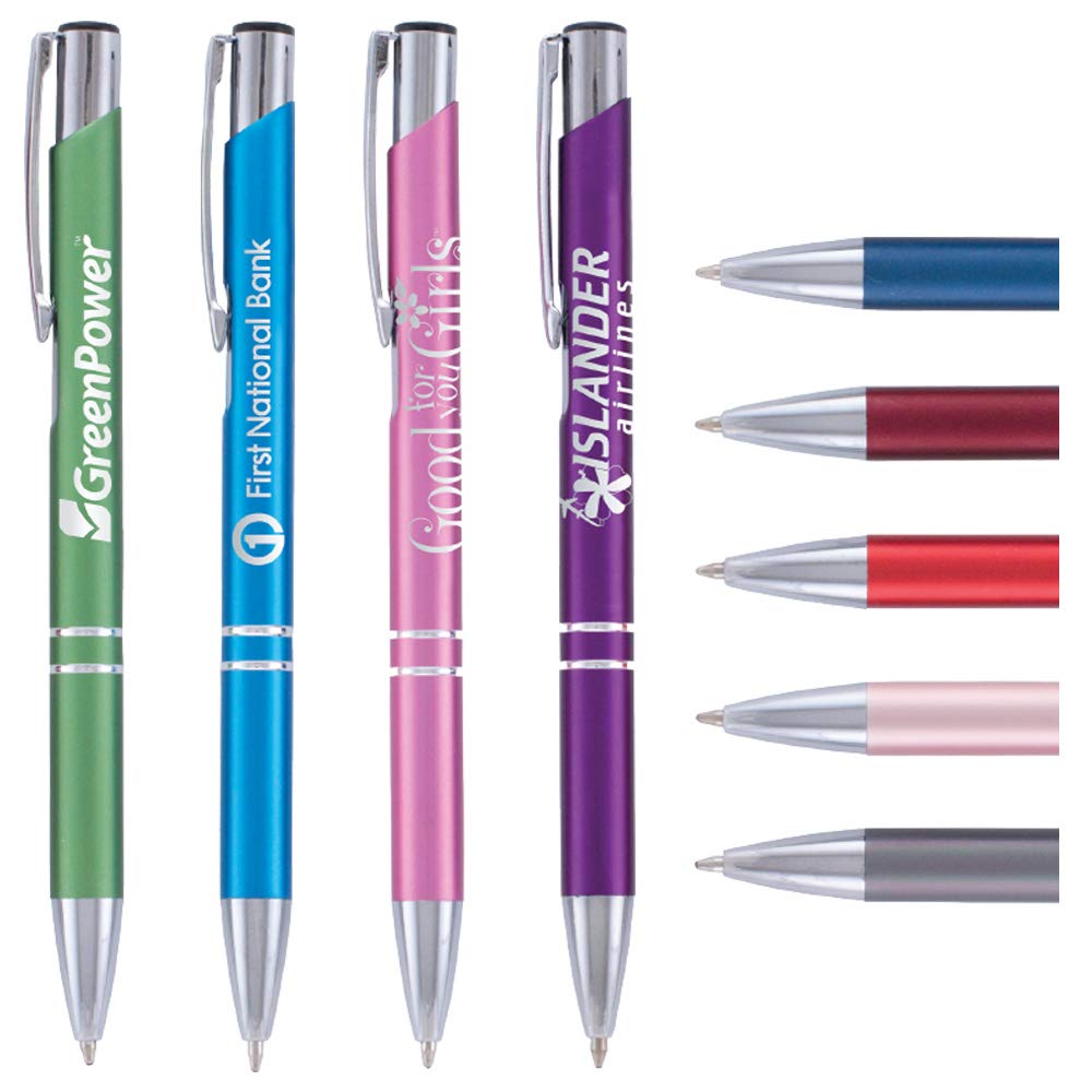 Custom Engraved Metal Pens - Matte Finish Personalized Logo Printing (100pcs Bulk) - Premium Corporate Gift & Promotional Writing Instruments for Business Branding, Office Use, Events & Client Gifts - Perfect for Corporate Meetings, Trade Shows & Employee Appreciation