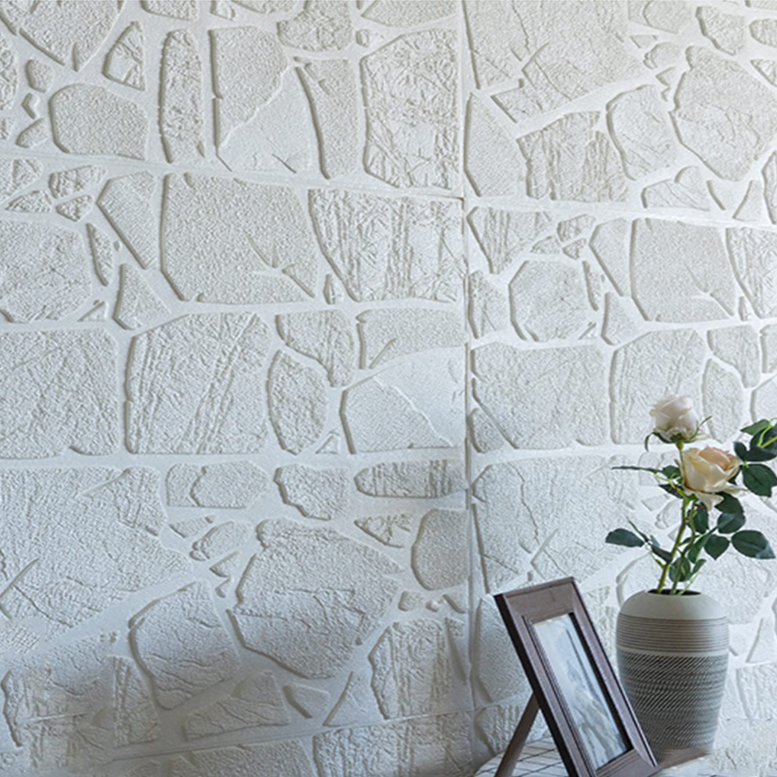 3D Foam Brick Wallpaper - Self-Adhesive 8MM Thick DIY Wall Stickers, Embossed Brick & Stone Effect Wall Panels for Living Room, Bedroom & Home Office Décor (10 or 20 Pcs) - Perfect for Accent Walls, Feature Walls & Interior Design Projects