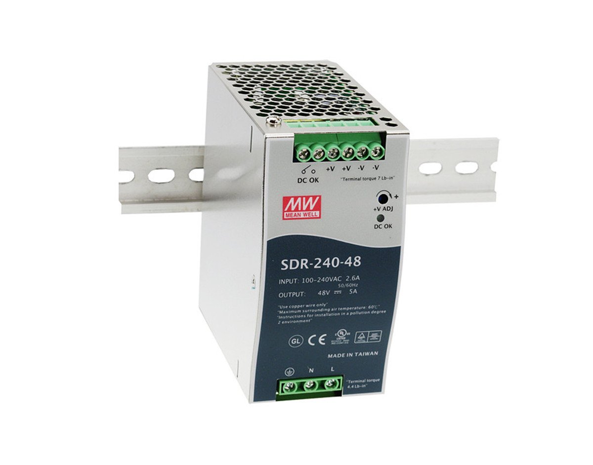 240W 48V 5A DIN Rail Power Supply with PFC Function - Reliable Power Solution for Industrial Automation, Control Panels & Electrical Cabinets