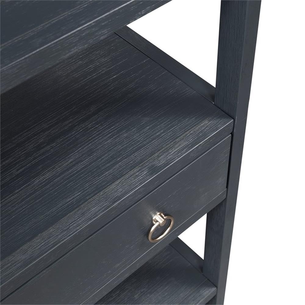Liberty Furniture INDUSTRIES Midnight Black Accent Bookcase - Modern Industrial Style Bookshelf for Living Room, Bedroom & Office Storage