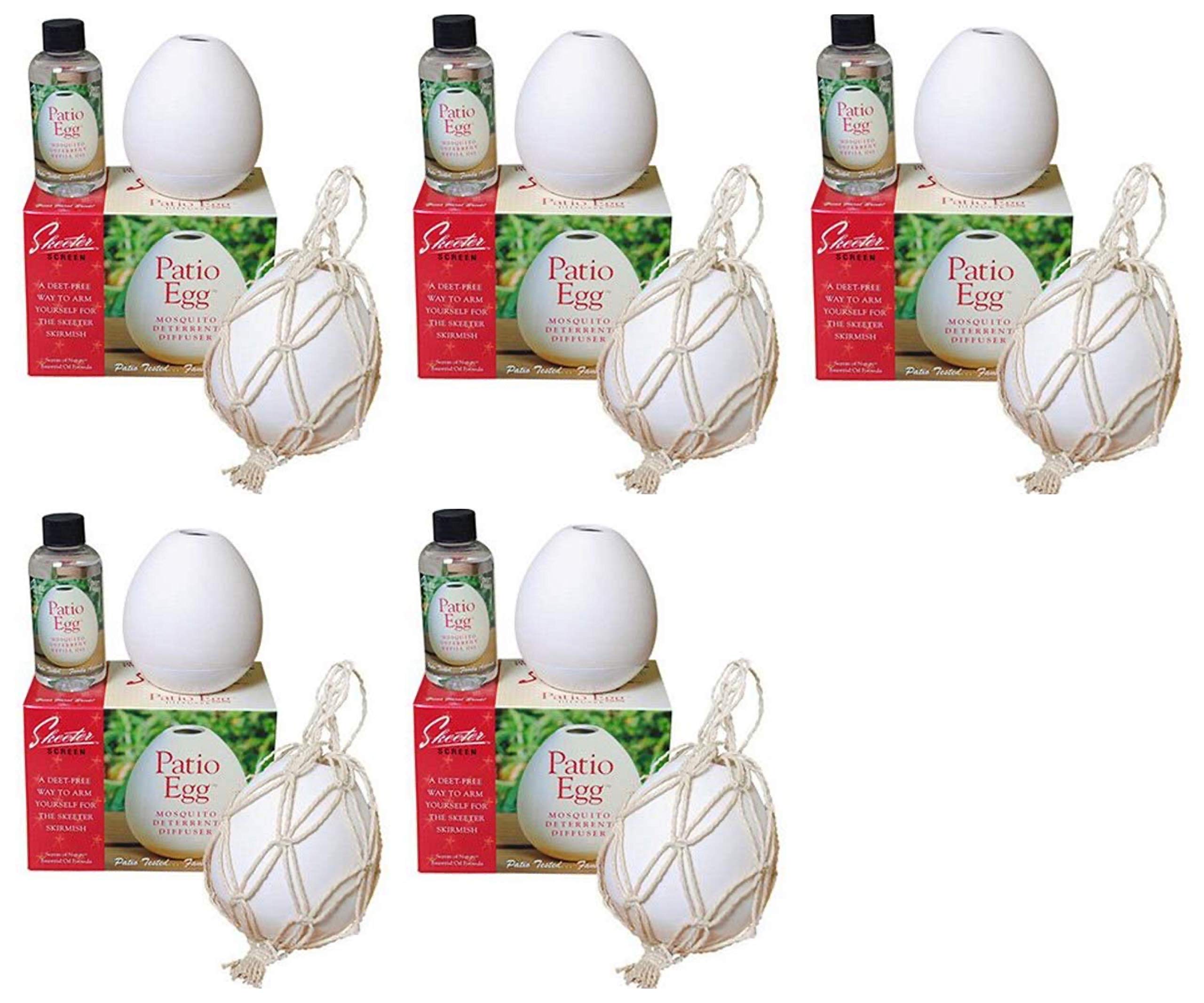 Skeeter Screen 90600 Patio Egg Diffuser - 5 Pack Mosquito Repellent for Outdoor, Garden, Deck & Pool Area - Essential Oil Diffuser for Patio, Porch & Backyard Relaxation