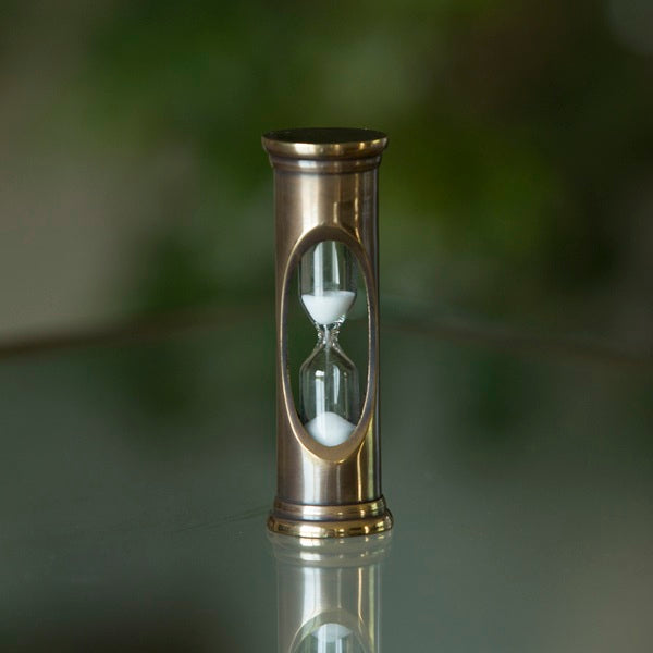 3 Minute Bronze or Brass Mini Sand Timer - Perfect for Board Games, Cooking, Classroom & Office Productivity (60-Second Version Available)
