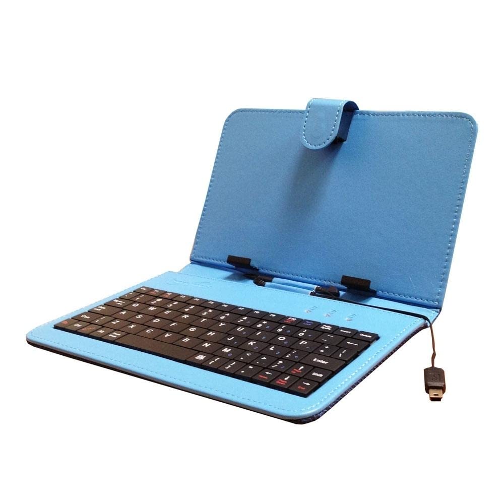 SuperSonic 7-inch Tablet Keyboard Case with Bluetooth - Slim Protective Cover for iPad & Android Tablets (Blue, Model SC-107KB) - Perfect for Work, Travel & Home Office Use