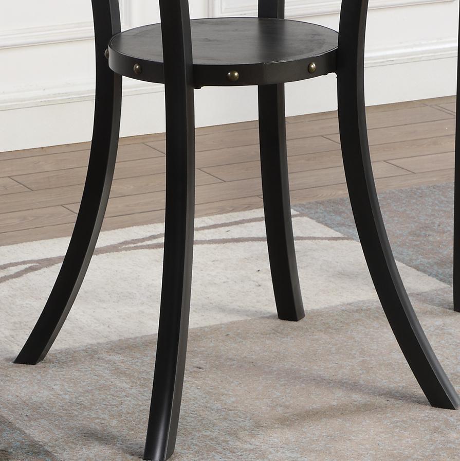 Roundhill Furniture Biony 36-Inch Round Bar Table with Nail Head Trim in Espresso Finish - Perfect for Kitchen, Dining Room & Home Bar Decor