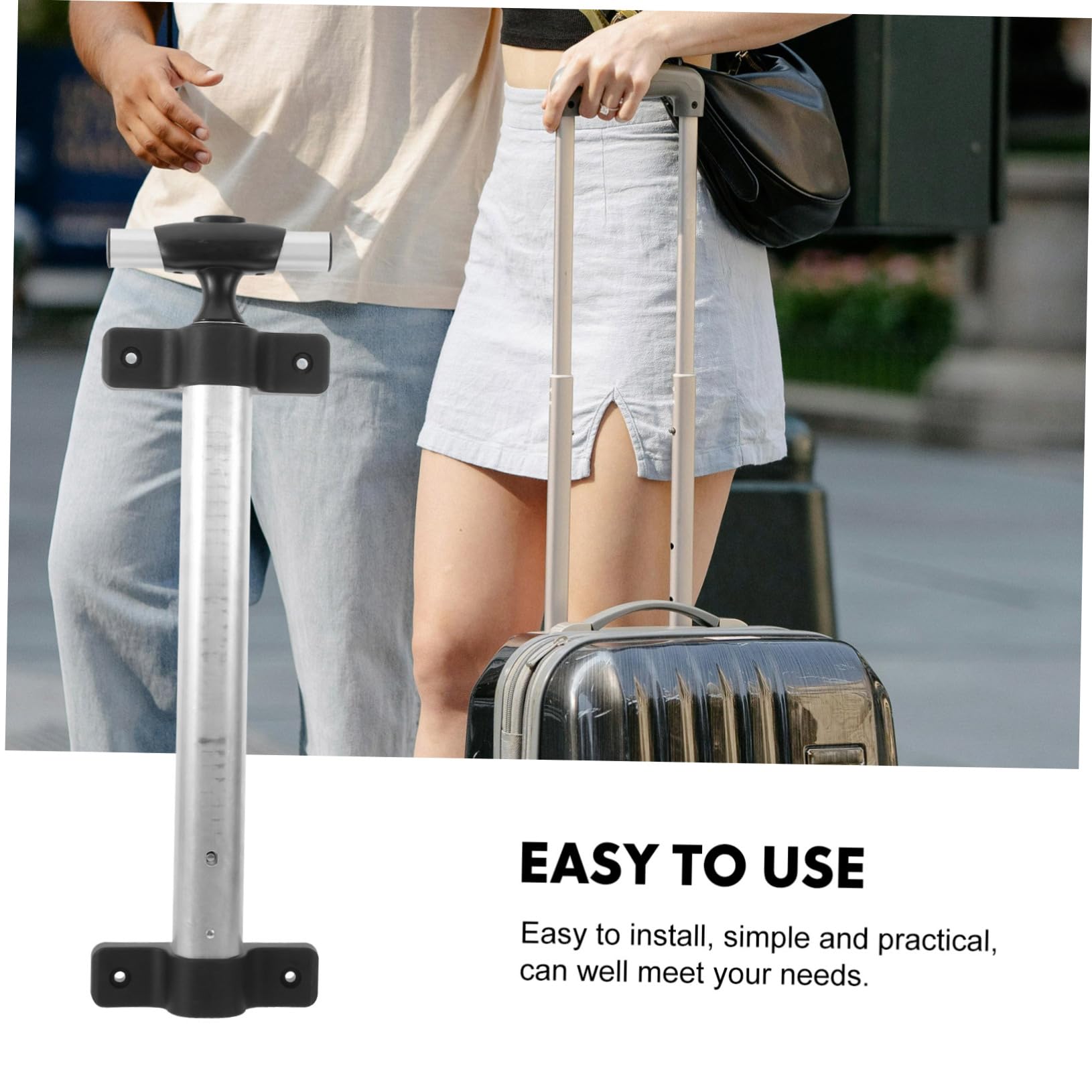 Kisangel 4-Piece Aluminum Luggage Handle Replacement Set - Durable Trolley Case Accessories for Travel Suitcases | Perfect for Business Trips, Vacations & Airport Use