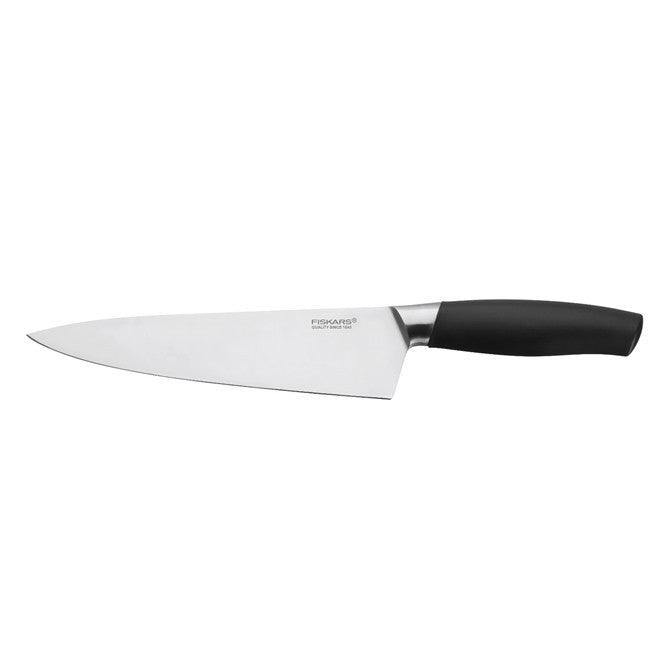 Fiskars Function Form+ L Cook's Knife 20cm - High-Quality Kitchen Knife for Professional Chefs & Home Cooking - Perfect for Chopping, Slicing, and Dicing Vegetables, Meat, and Herbs