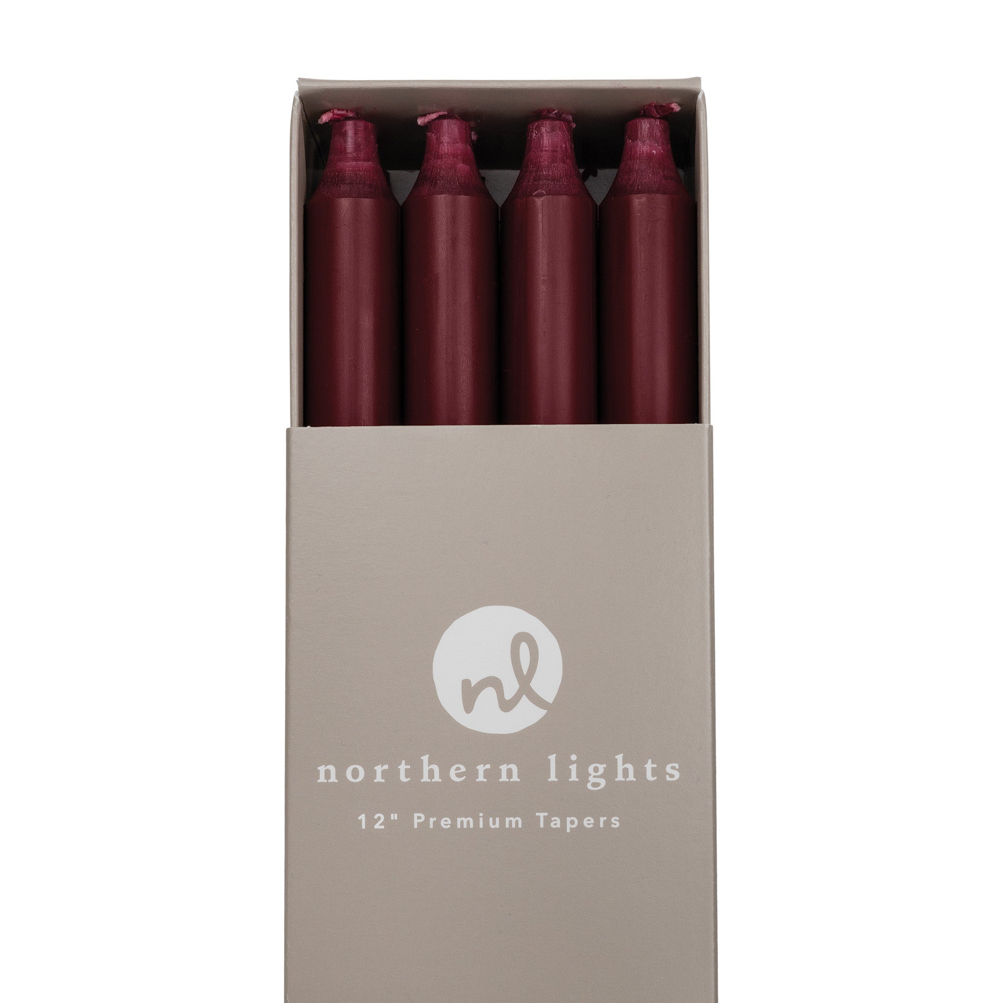Bordeaux 12 Taper Candles - Elegant Long Dinner Candles for Romantic Dinners, Weddings & Home Decor