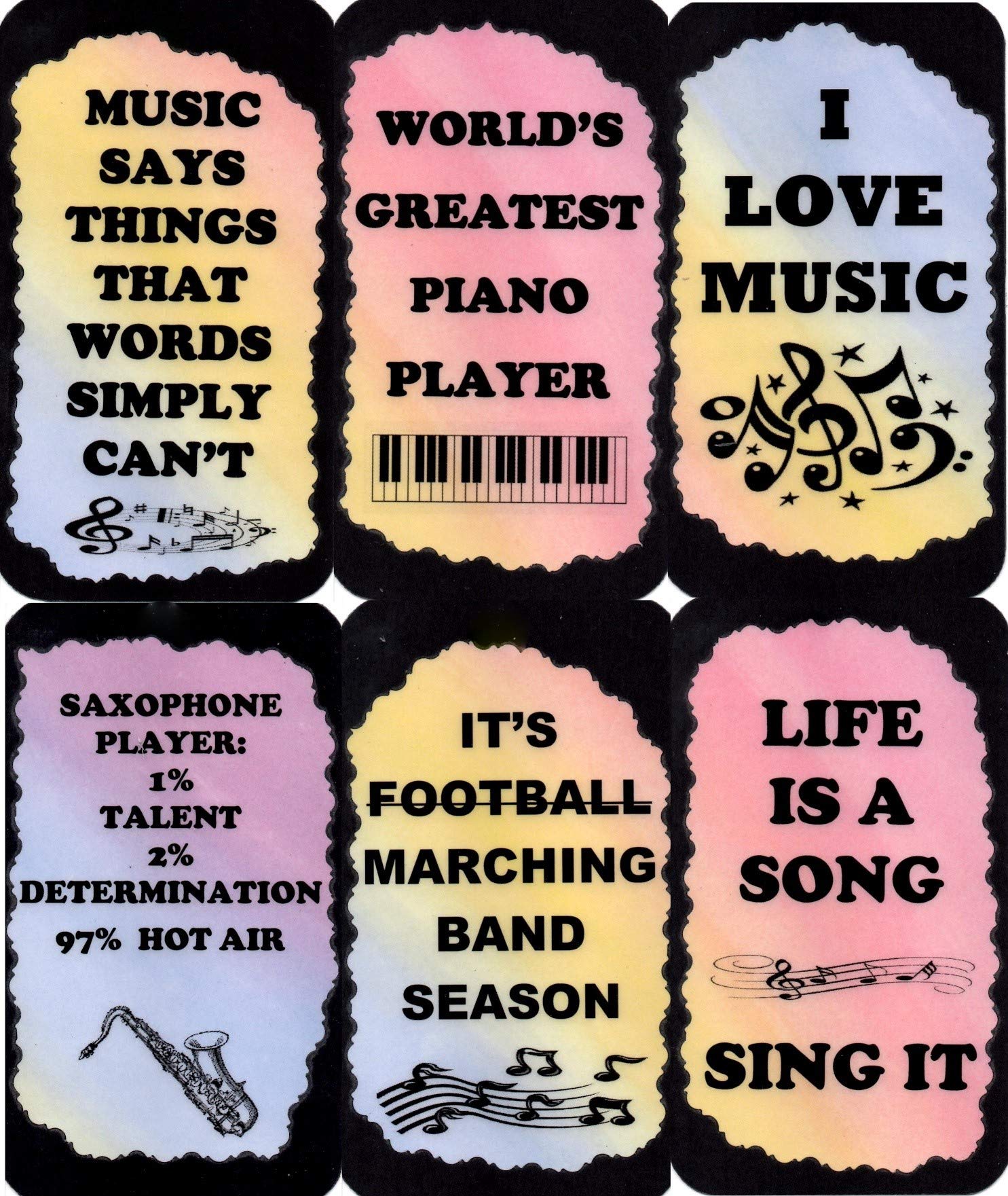 144-Piece Bulk Jumbo Music Refrigerator Magnets (3.5
