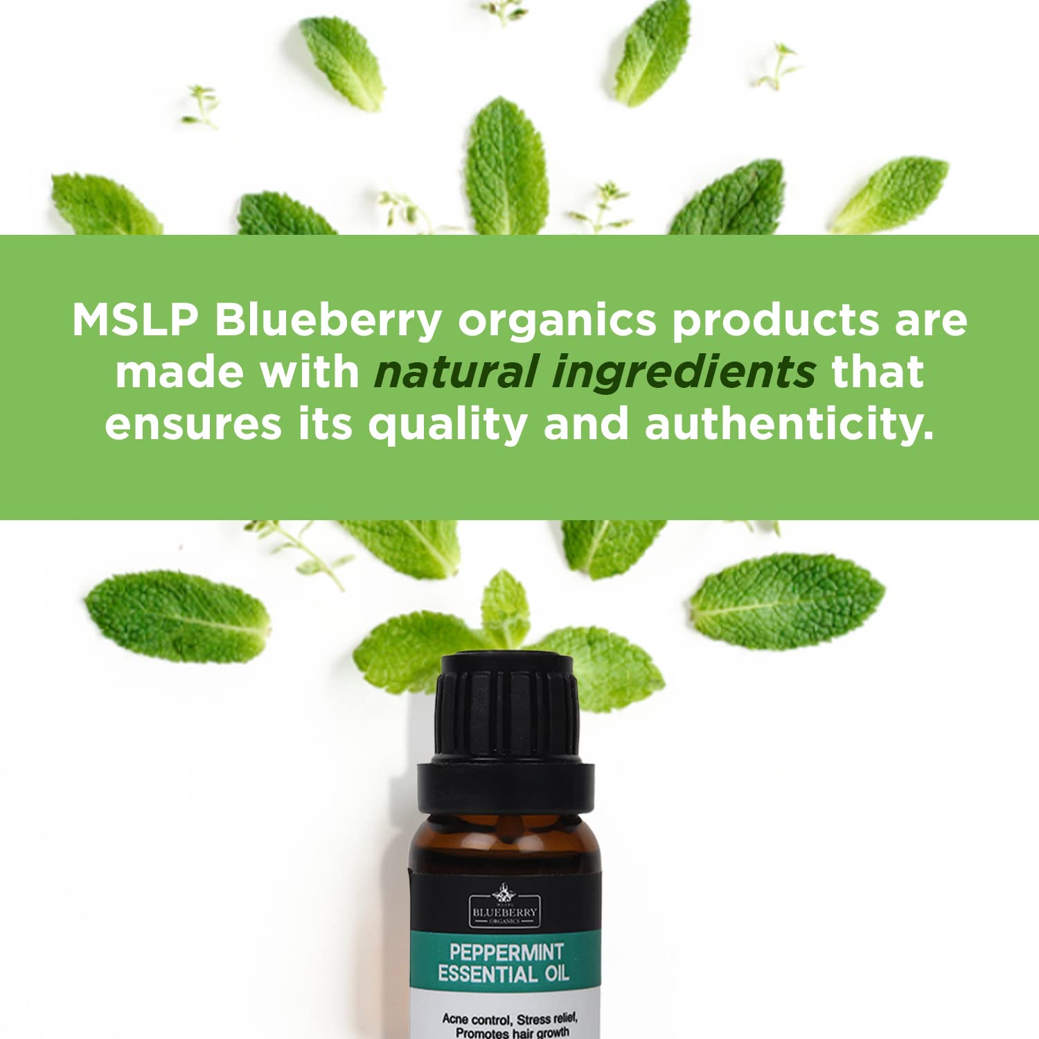 Organic Peppermint Essential Oil for Skin & Hair - 100% Pure Natural Aromatherapy Oil - 15ml Bottle for Relaxation, Stress Relief & DIY Beauty Products