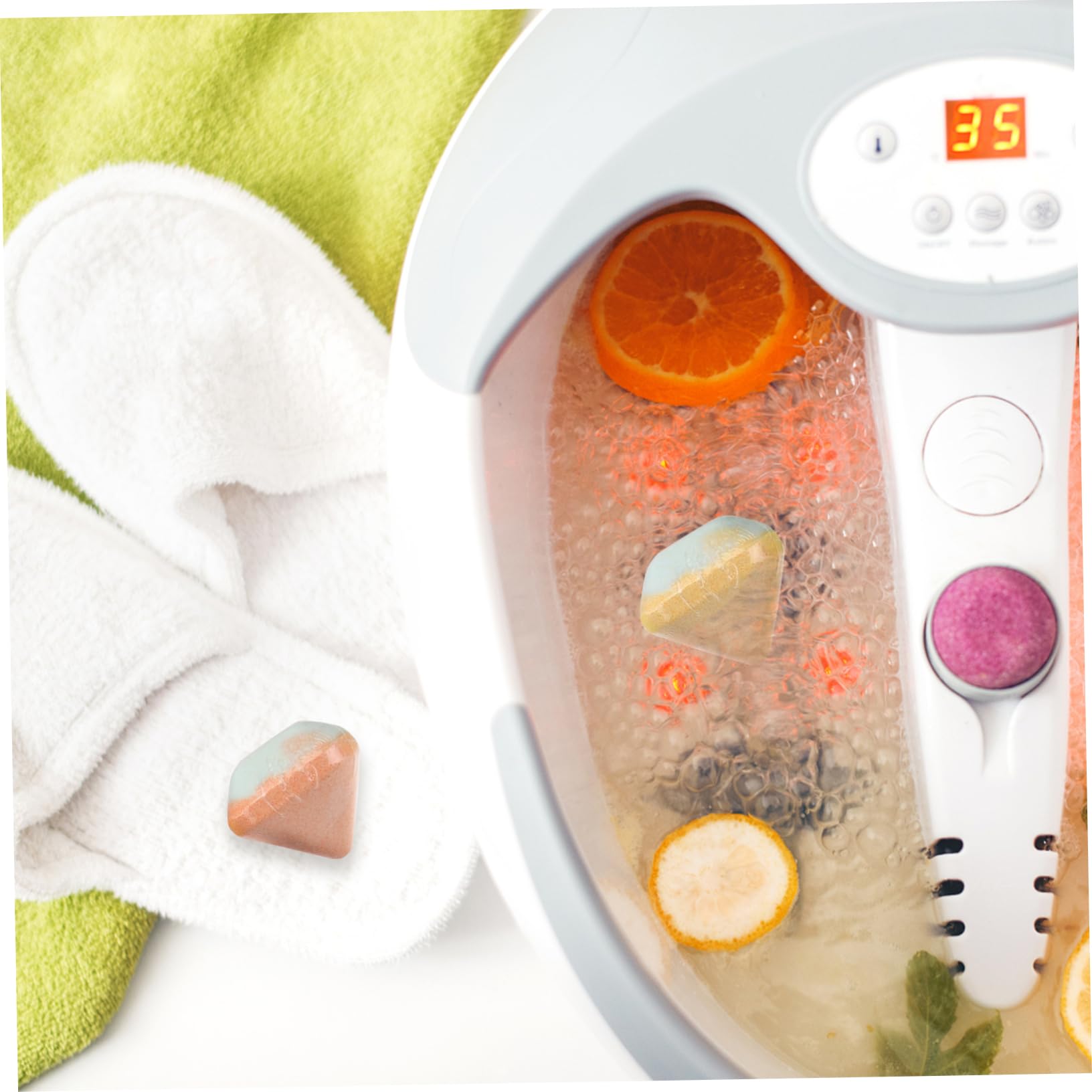 1 Box Foot Bath Bomb with Essential Oils - Jewelry Steamer, Hand Soak & Shower Bubble Ball for Relaxation | Natural Body Wash, Foot Care & Home Spa Treatment | Perfect for Stress Relief, Pedicures & Self-Care Routines