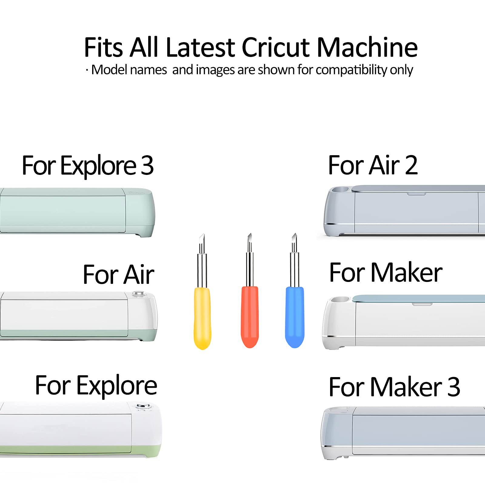Premium 40-Pack Cricut Blades Replacement Set for Explore 3/Air 2/Air/Maker 3/Maker - 20 Fine Point, 10 Shallow & 10 Deep Cut Blades - Compatible with DIY Crafts, Vinyl Cutting, Scrapbooking & Paper Projects