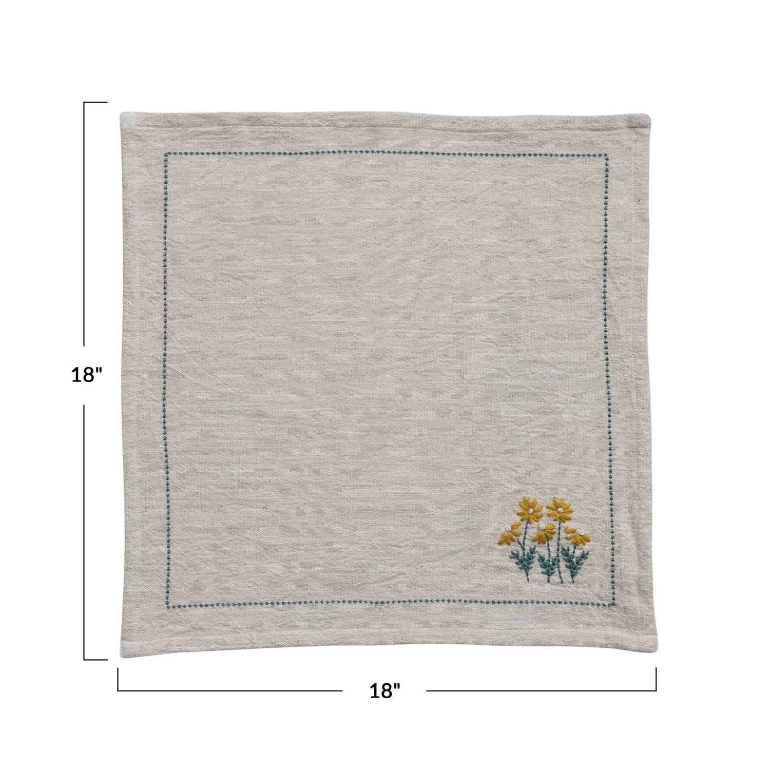Premium Cotton Floral & Knot Napkins Set - Elegant Table Linens for Weddings, Parties & Home Decor - 12-Piece Dinner Napkins for Formal & Casual Dining