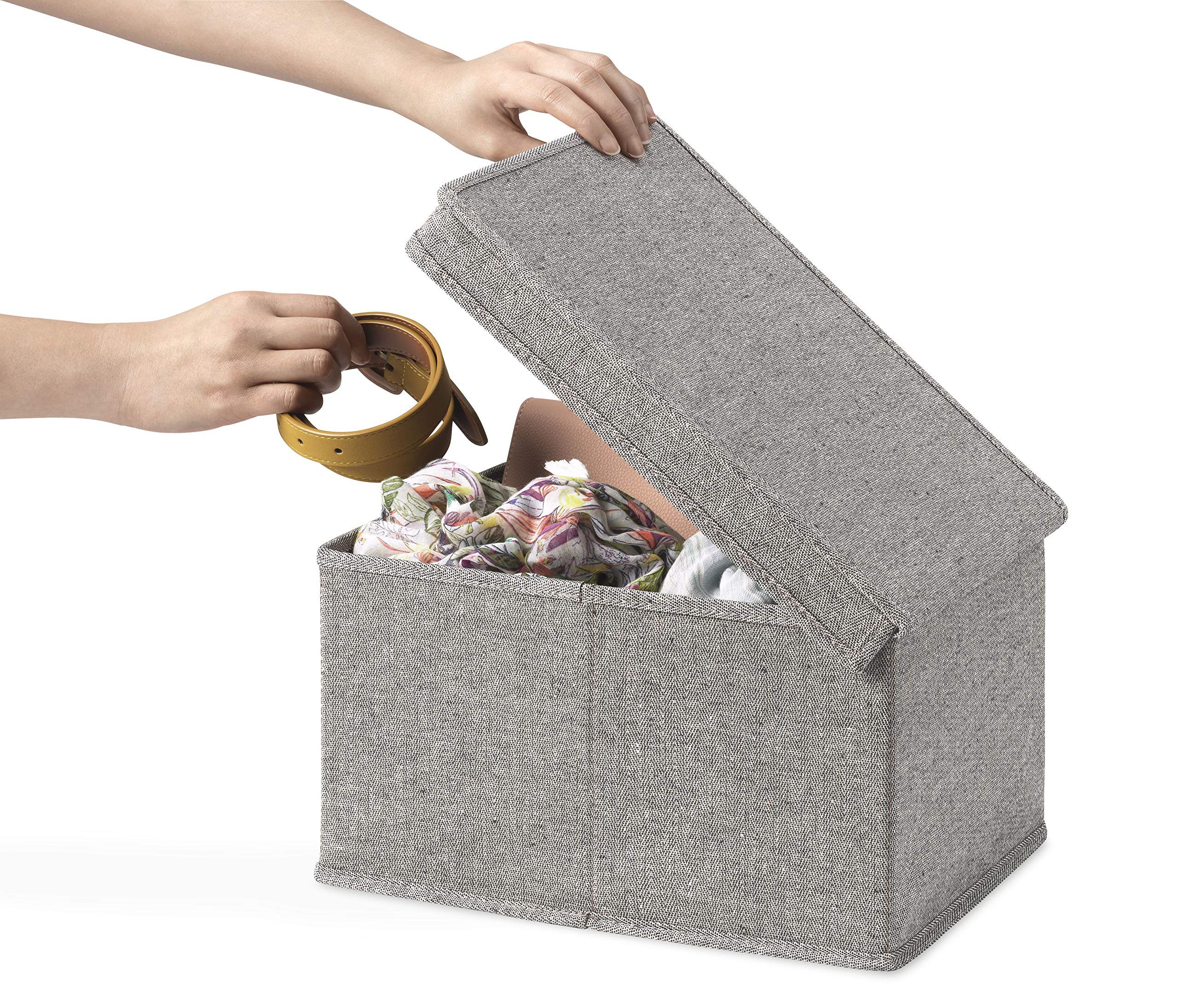 Whitmor Storage Box with Lid - Organize Closet, Pantry & Home - Durable Plastic Storage Bins for Clothes, Toys & Household Items