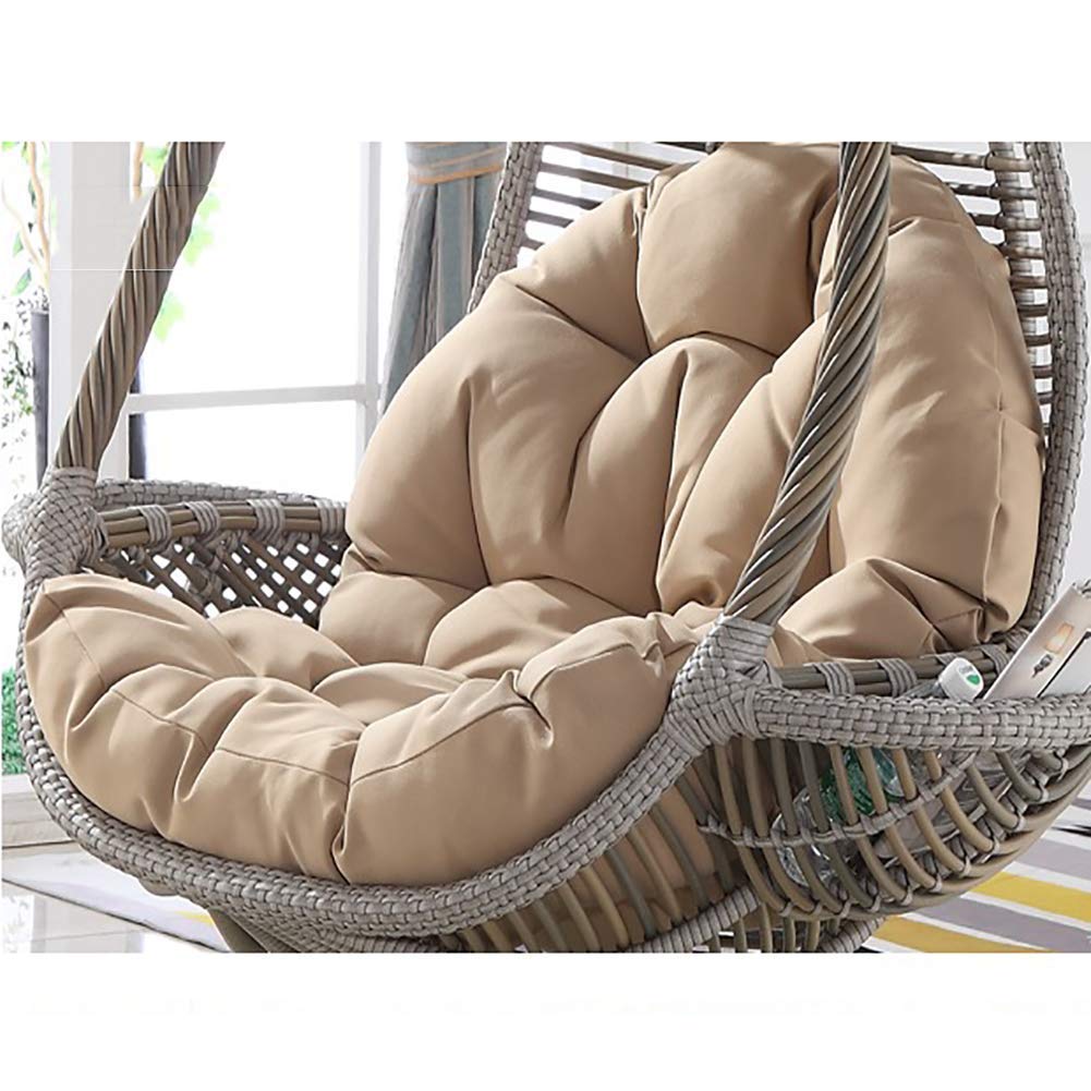 Thickened Enlarged Single Sofa Cushion - Premium Hanging Seat & Swing Basket Cradle Wicker Chair Pad - Indoor/Outdoor Use - Khaki 86x120cm (34x47in) - Perfect for Porch Swings, Hammocks, and Patio Furniture - Mat Only