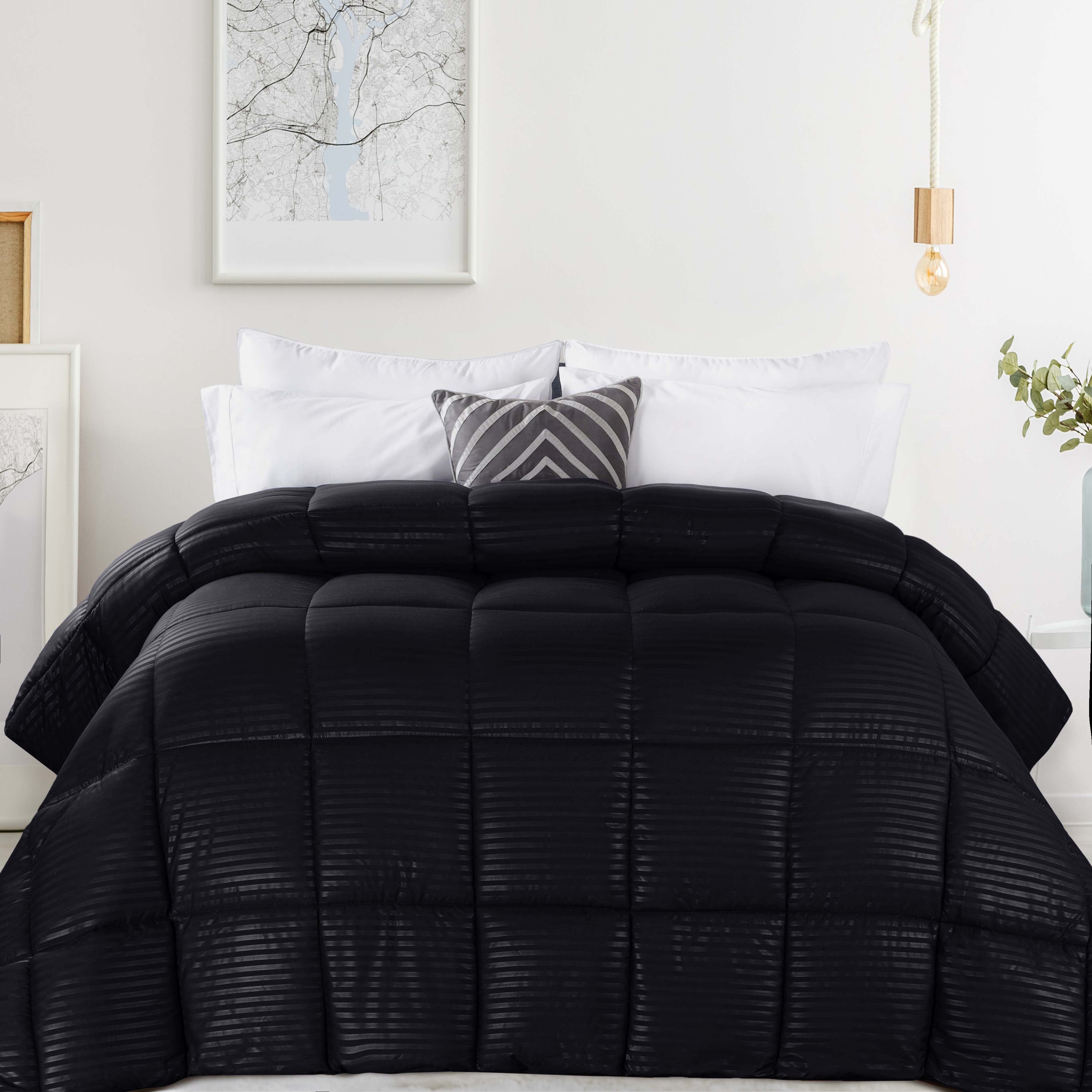Reversible Striped Down Alternative Comforter - Soft & Lightweight All-Season Bedding for Cozy Sleep - Perfect for Bedrooms, Guest Rooms & Dorm Rooms