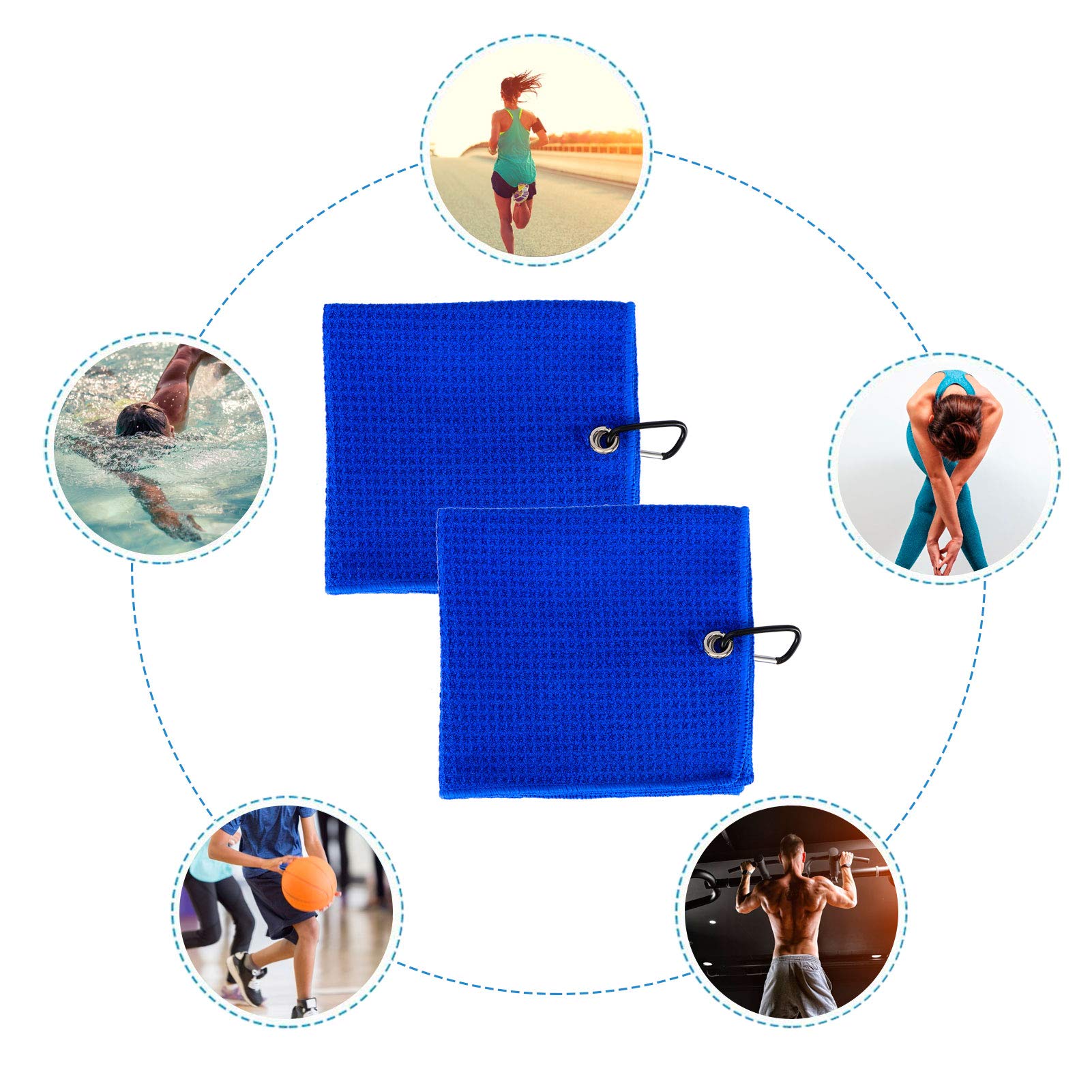 Premium Quick-Dry Fitness Towel for Gym & Workouts - Super Absorbent Sports Towel for Men & Women - Ideal for Yoga, Running, Cycling & Gym Sessions (Sapphire Blue)