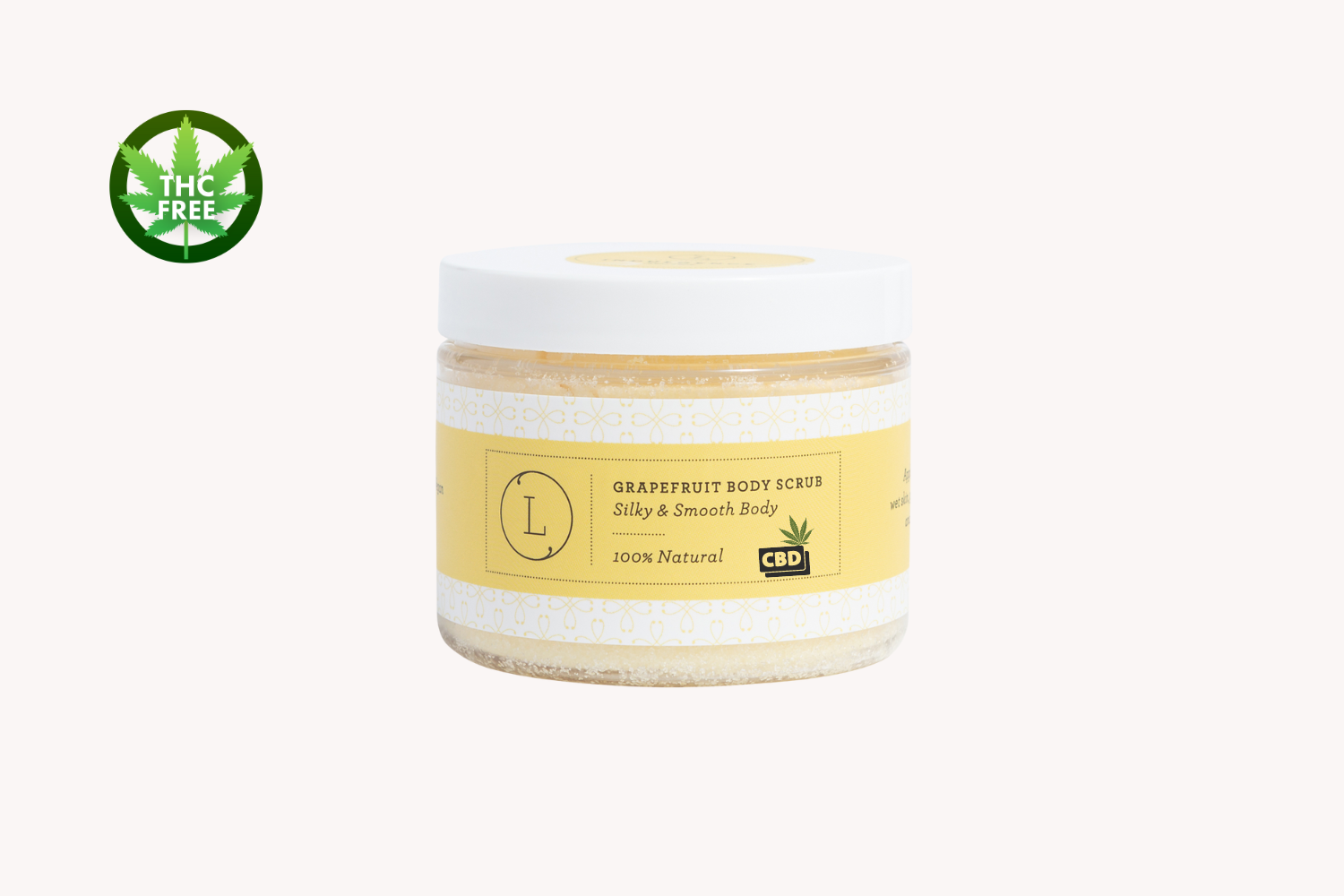 Premium CBD Grapefruit Body Salt Scrub - Exfoliating & Moisturizing, THC-Free, Organic Hemp Extract - Perfect for Spa Day, Post-Workout Recovery & Dry Skin Relief