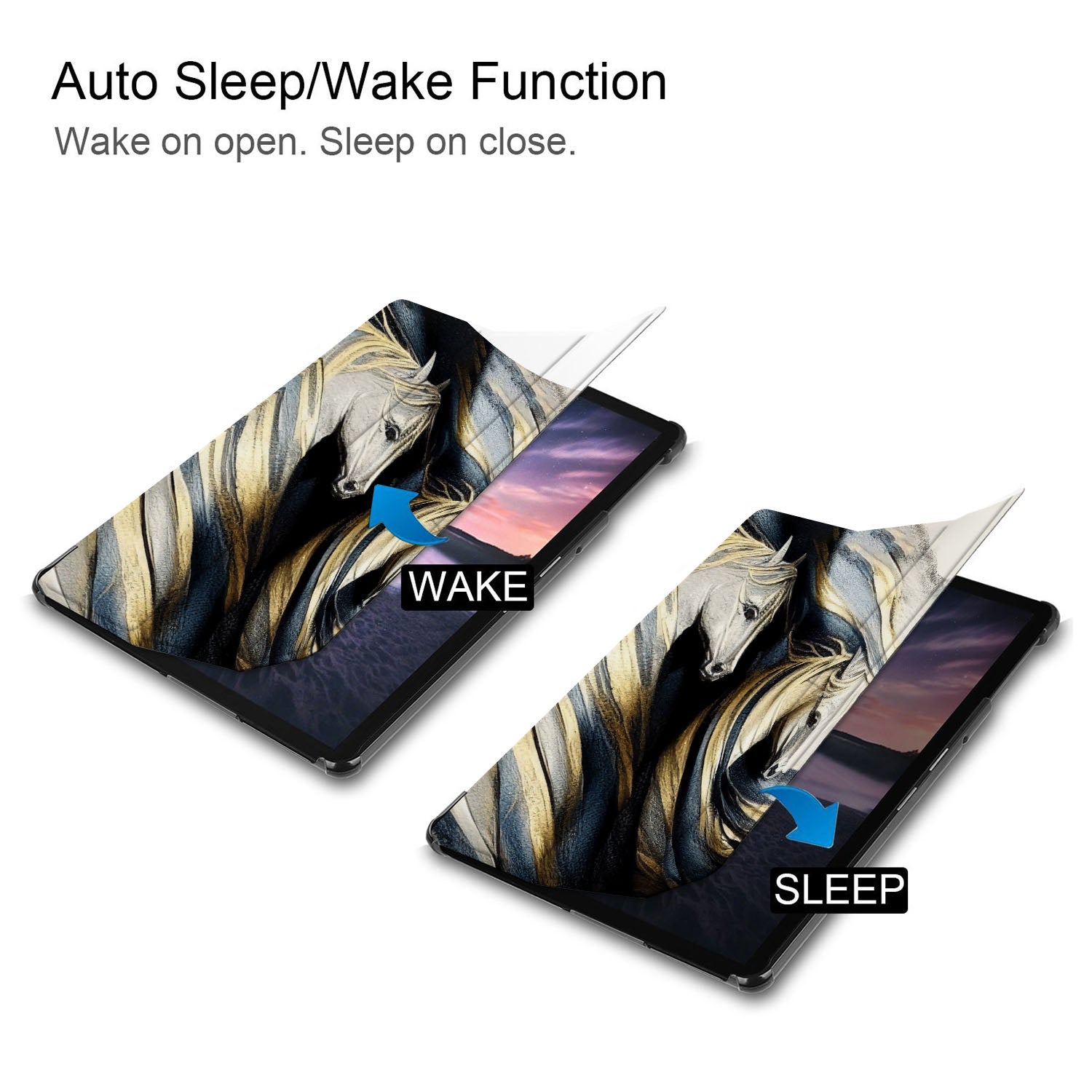 Samsung Tablet Case with Horses Design - Durable Protective Cover for Samsung Tablets - Perfect for Work, School, and Travel