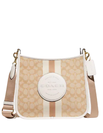 Coach Dempsey Signature Jacquard File Bag with Stripe & Patch - Stylish Work & Travel Organizer for Professionals & Students