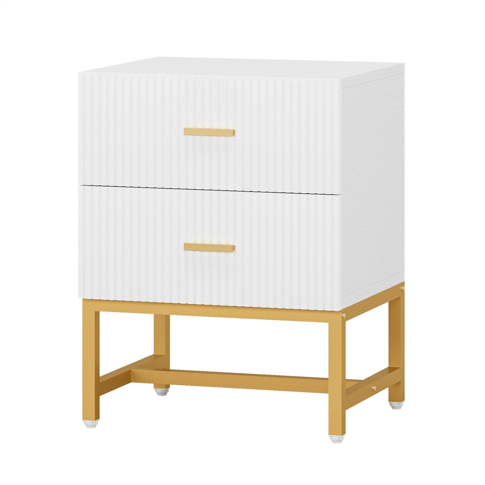 Modern 2-Drawer Nightstand with Storage - Stylish Bedside End Table for Bedroom, Living Room & Office Organization