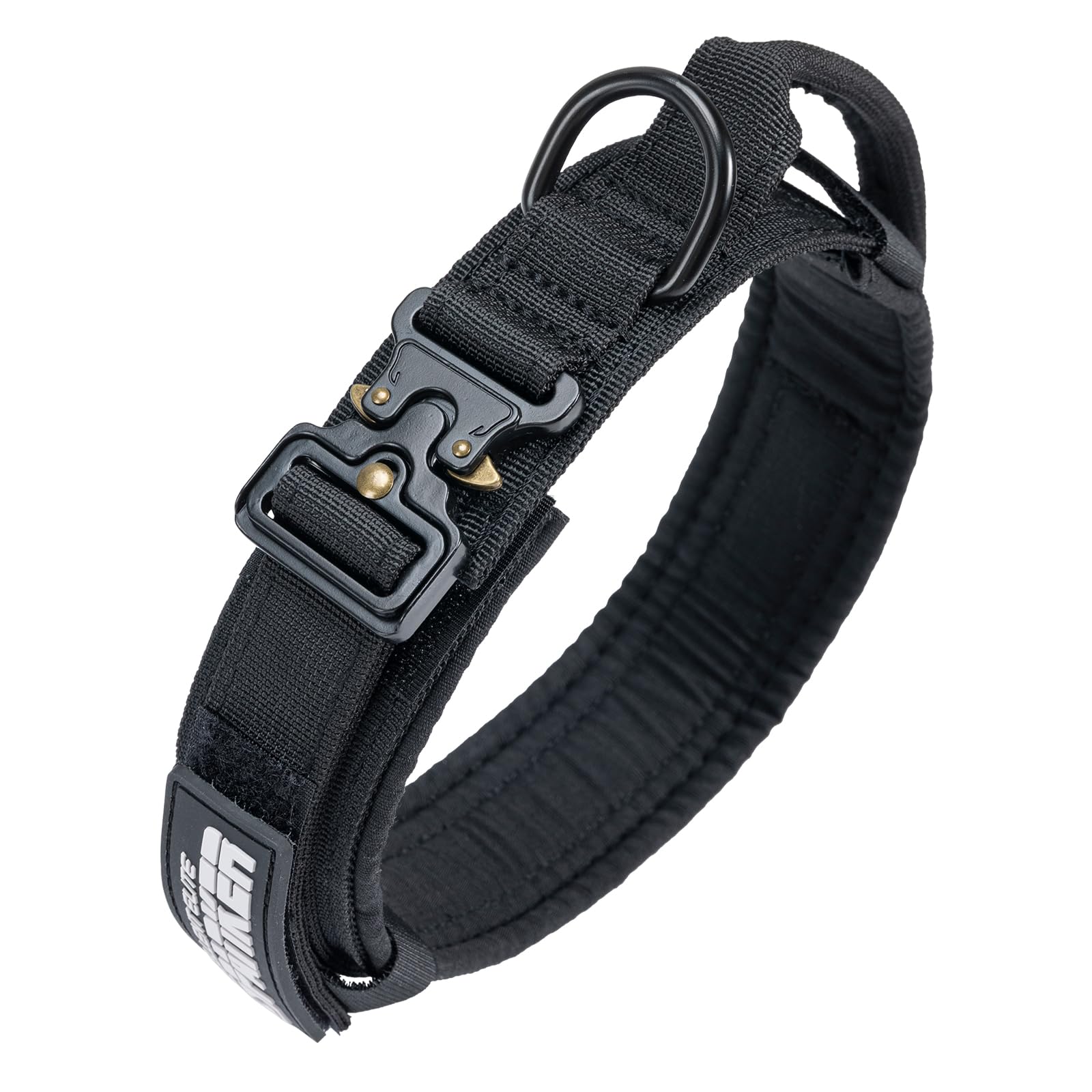 Tactical Dog Collar for Medium Dogs - Adjustable Nylon K9 Military Collar with Bungee Leash - Perfect for Training, Hiking & Outdoor Adventures