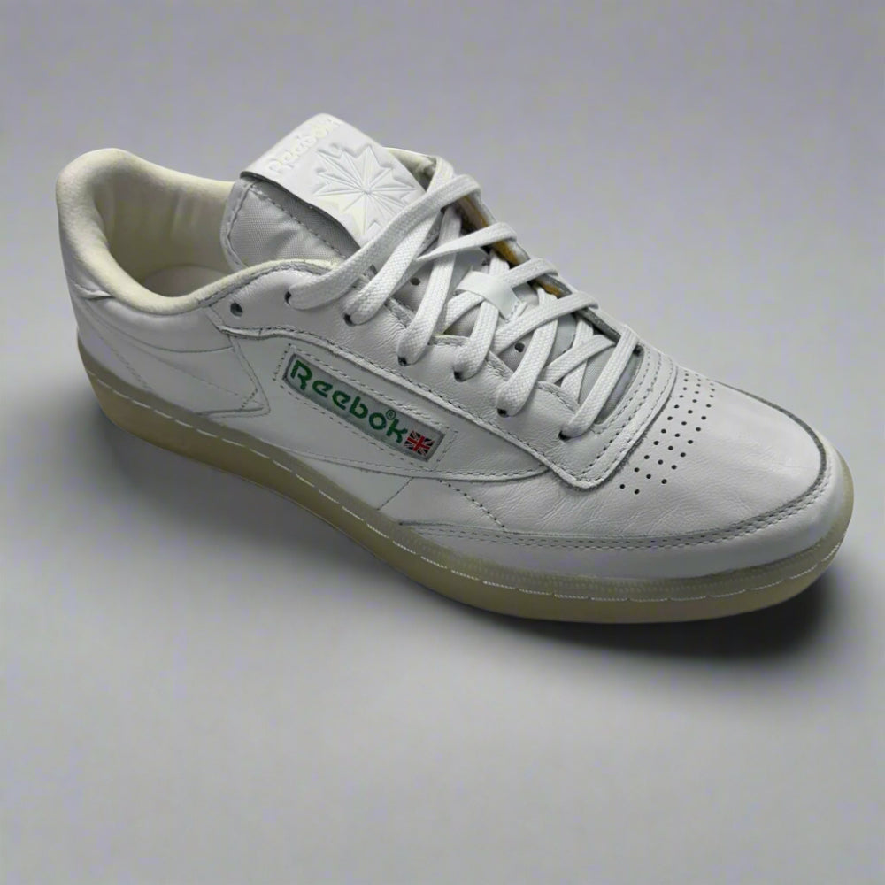 Reebok Men's Club C 85 Vintage Sneakers - Classic White Leather Low-Top Athletic Shoes for Casual Wear & Street Style