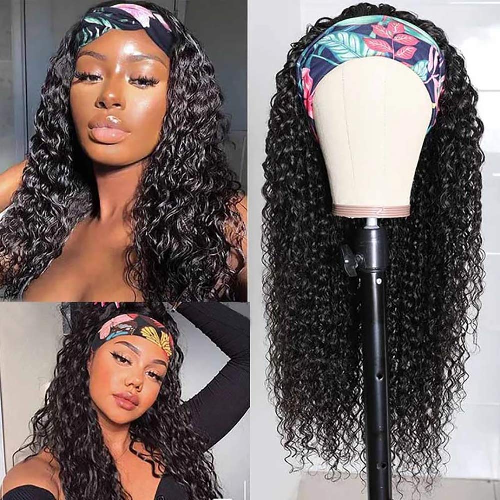 22 Inch XSY Deep Wave Headband Wig - Brazilian Human Hair Glueless Machine Made Wig for Black Women | Perfect for Daily Wear, Parties & Protective Styling