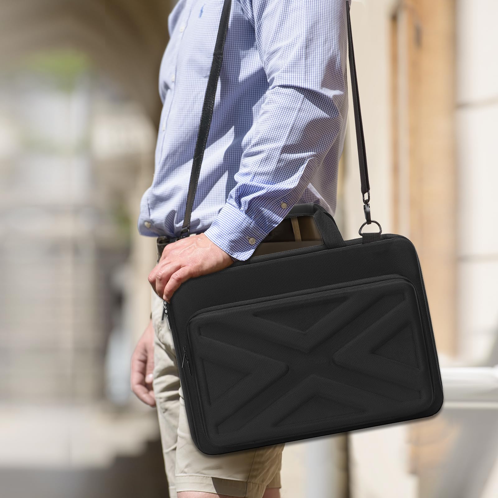 MOSISO 17 Inch Hard Shell Laptop Case for MacBook, HP, Dell, Lenovo, Asus | Durable 17.3 Inch Computer Bag with Front Pocket & Shoulder Strap | Ideal for Work, School, Travel, and Daily Commute