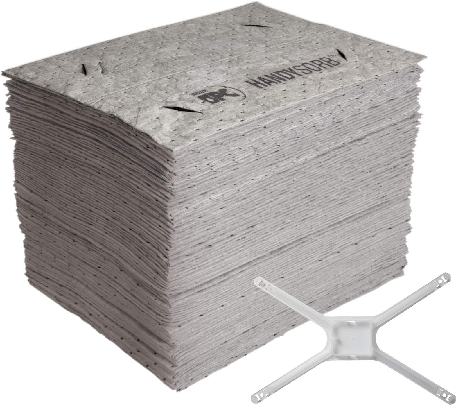 HandySorb Basic Pad Refills with Mop Adapter - 100 Pack | Super Absorbent Cleaning Pads for Spills & Messes | Perfect for Kitchen, Garage & Workshop Use