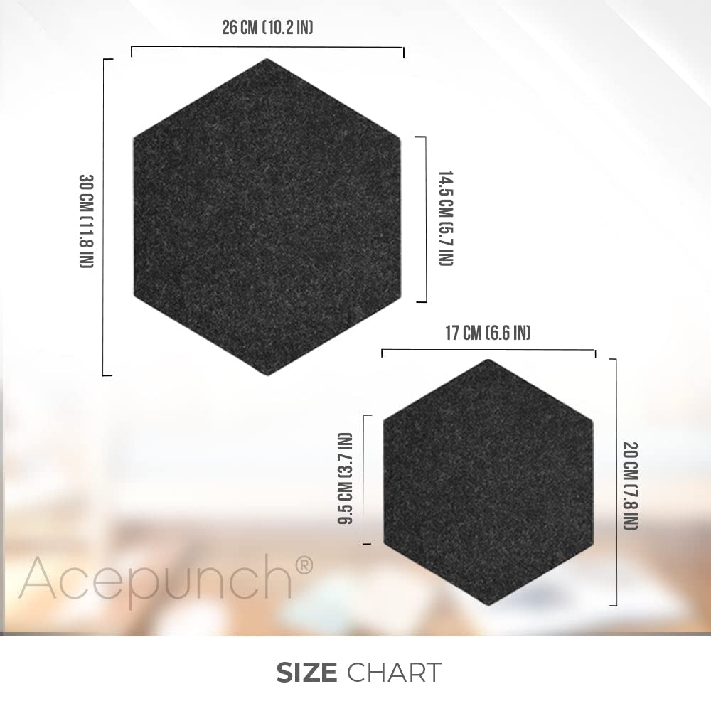 24-Pack Hexagon Felt Acoustic Panels - 10.2