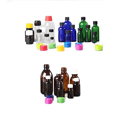 Amber Glass Reagent Bottle with GL18 Screw Cap - 8ml (19×24×70mm) - Pack of 182 - Ideal for Laboratory Storage, Chemical Samples & Scientific Experiments