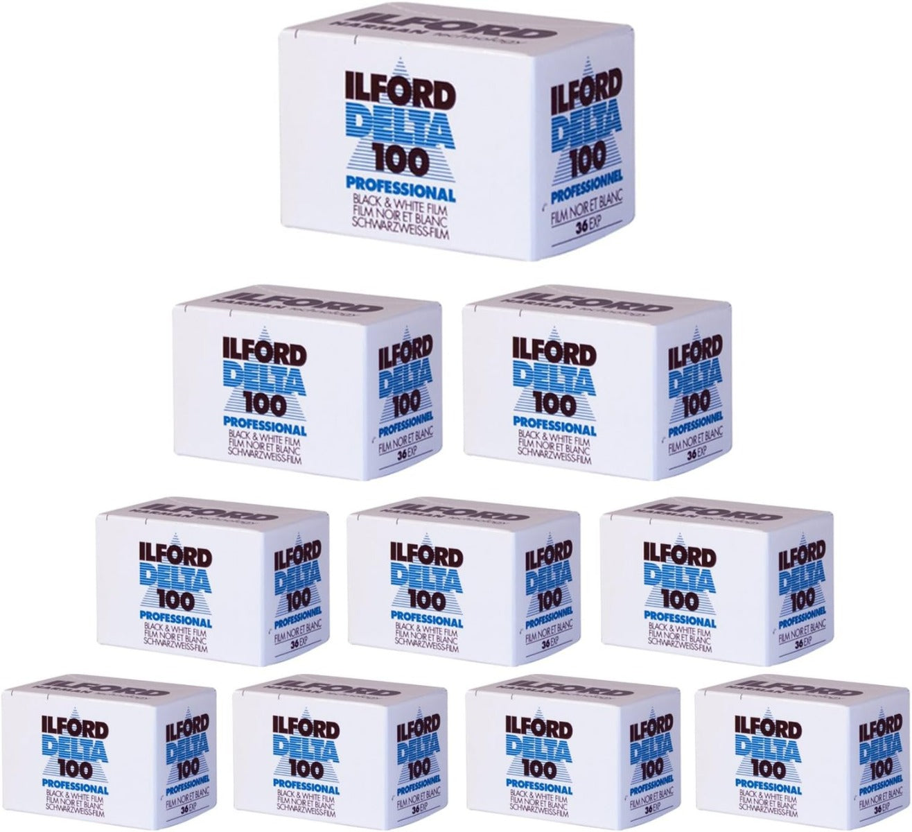 Ilford Delta Professional 100 Black & White Film, 35mm, 36 Exposures, Pack of 10 - Perfect for Street Photography, Landscape & Portrait Shooting