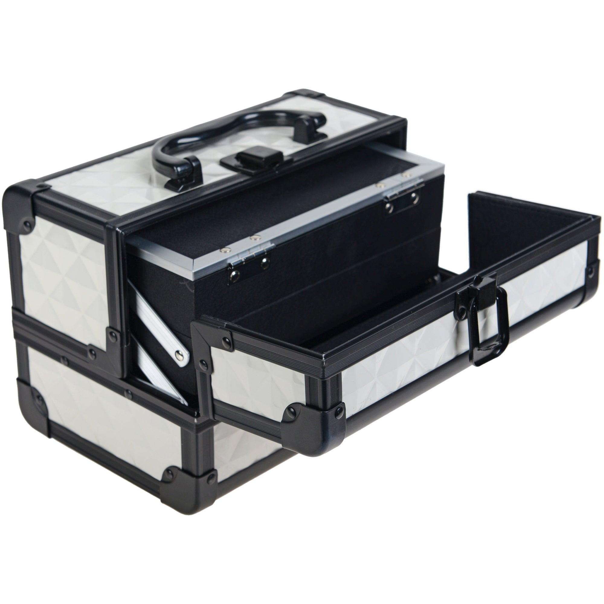 Professional Makeup Train Case with Mirror - Portable Cosmetic Organizer for Makeup Artists & Travel - Perfect for Salon, Home, and On-the-Go Beauty Needs