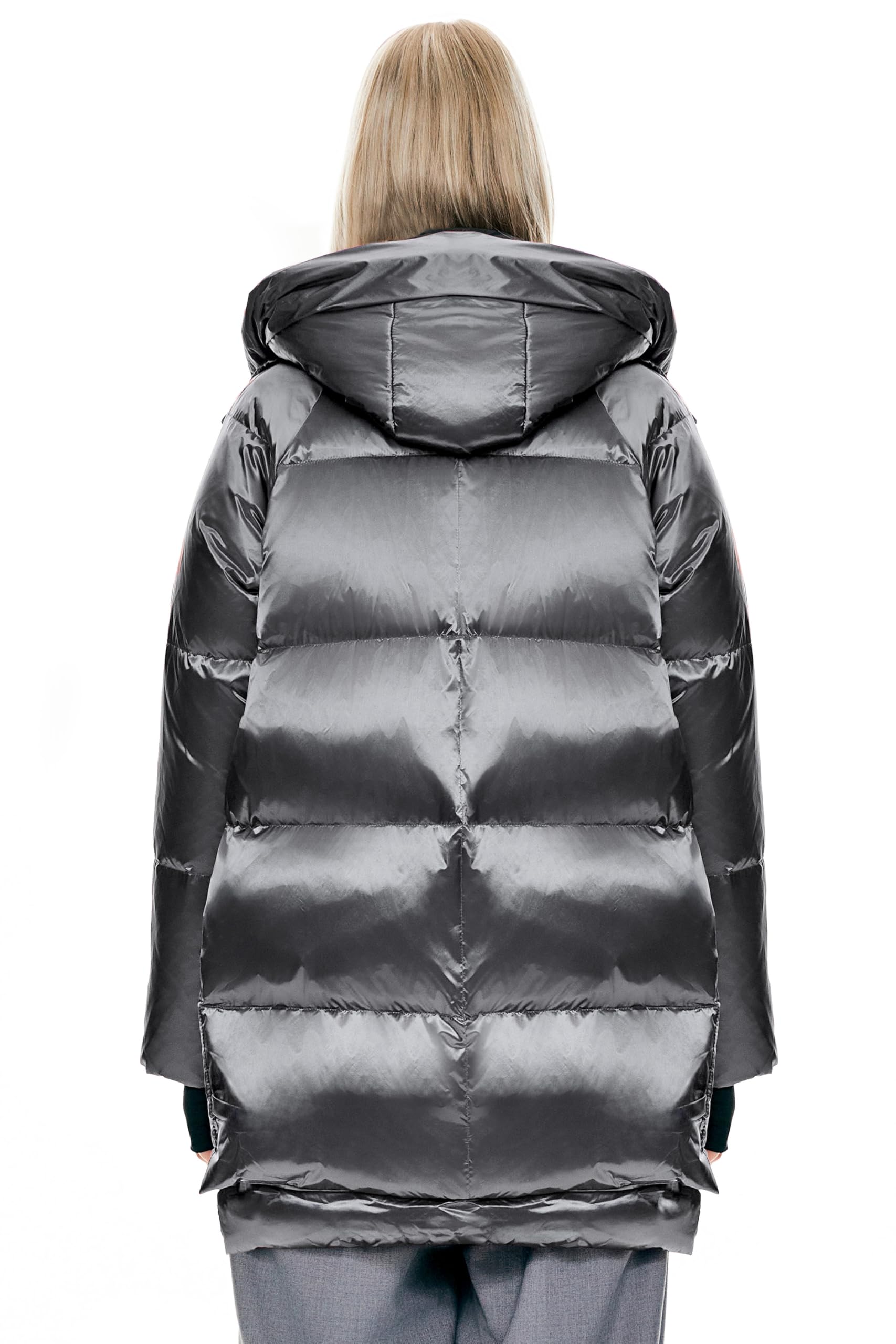Orolay Women's Thickened Hooded Down Jacket - Winter Warm Shiny Puffer Coat with RDS Certified Down Filling for Outdoor Activities & Cold Weather