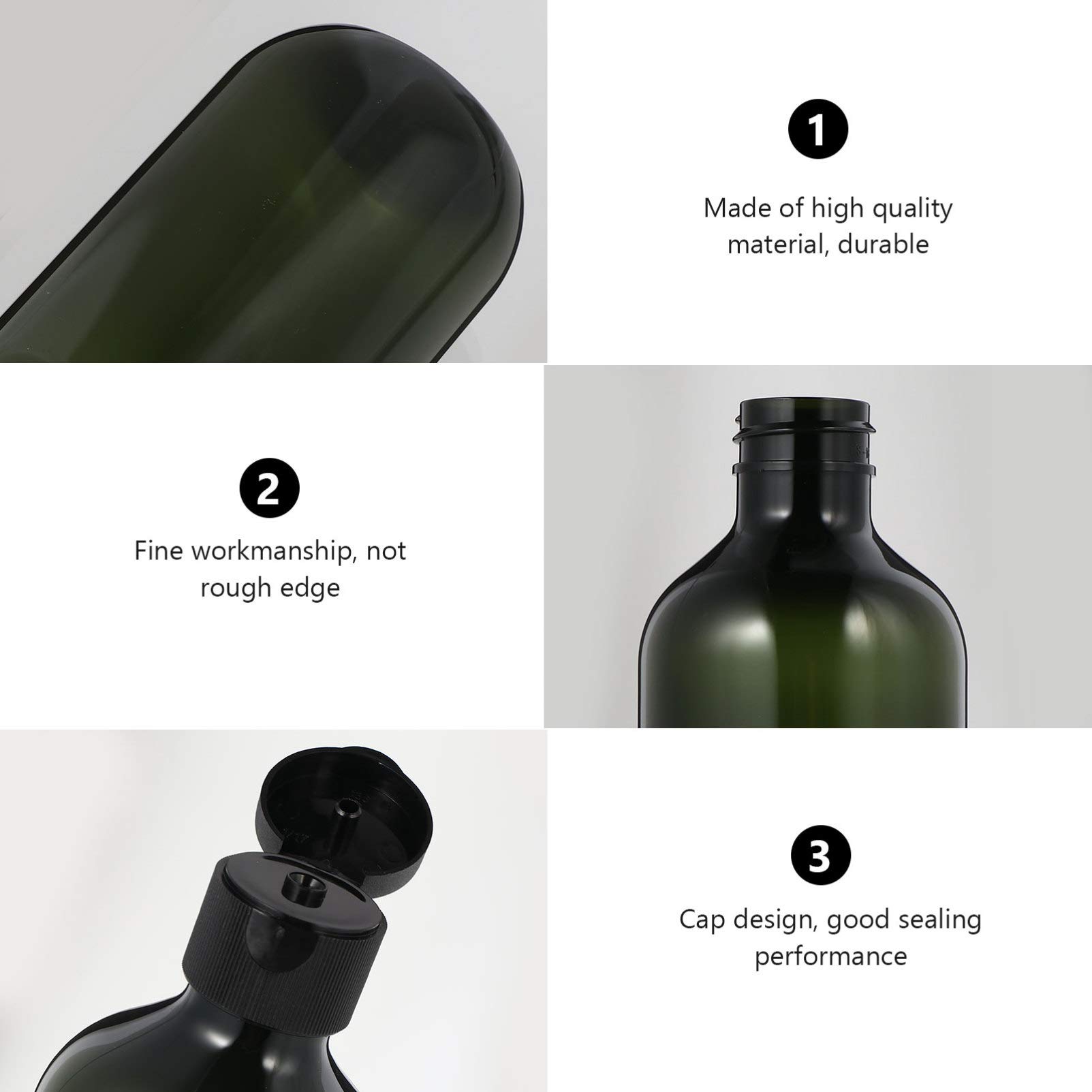 HEALLILY 6-Pack Flip Top Travel Bottles for Lotion, Shampoo, Conditioner & Cosmetics - Leak-Proof Empty Plastic Containers for Toiletries, Makeup & Skincare - Perfect for Airplane, Gym & Vacation Use