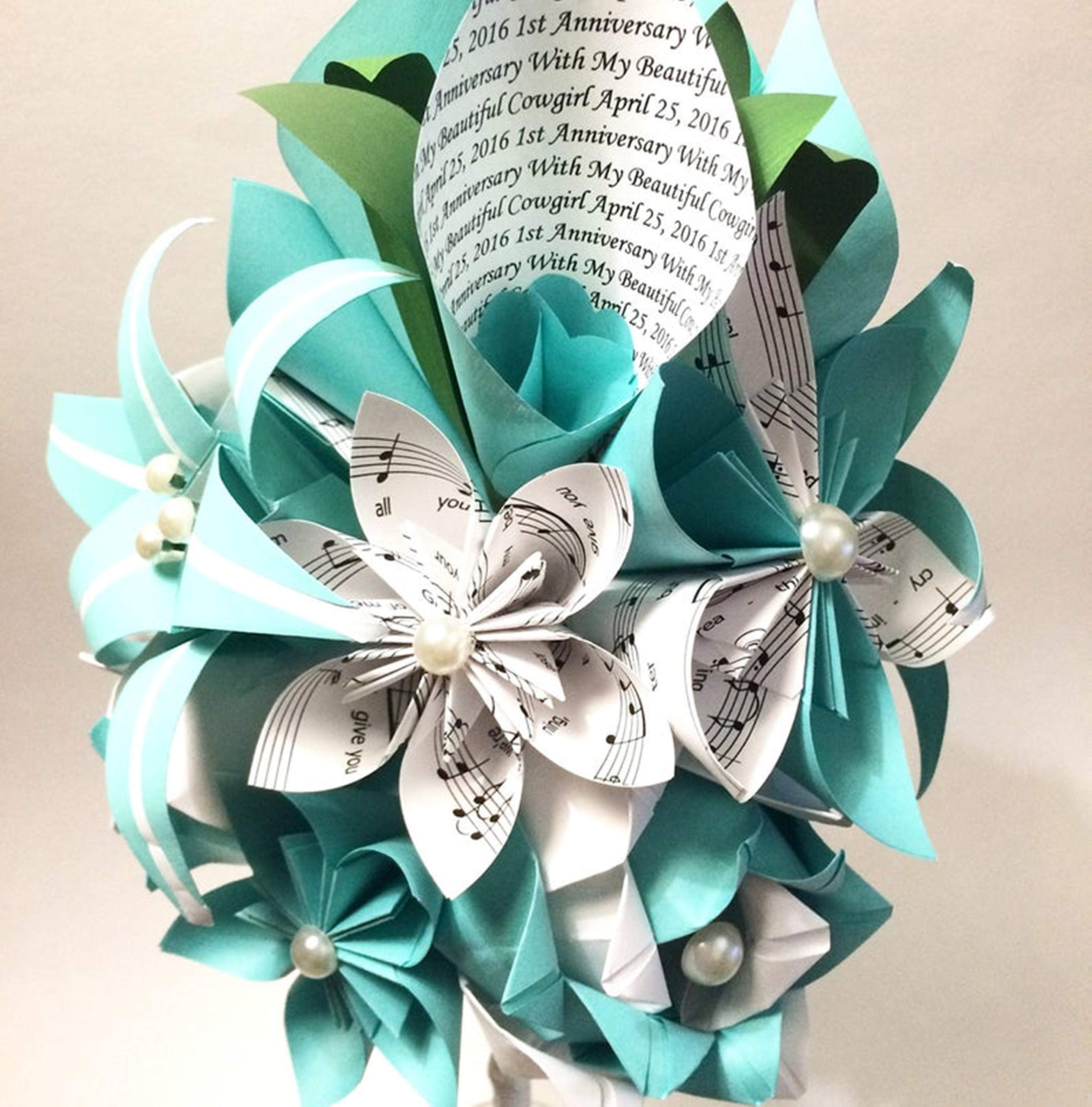 Origami Calla Lily Paper Bouquet - Unique Handmade Anniversary Gift for Her, Wedding Decoration, Home Decor & Romantic Gift Idea