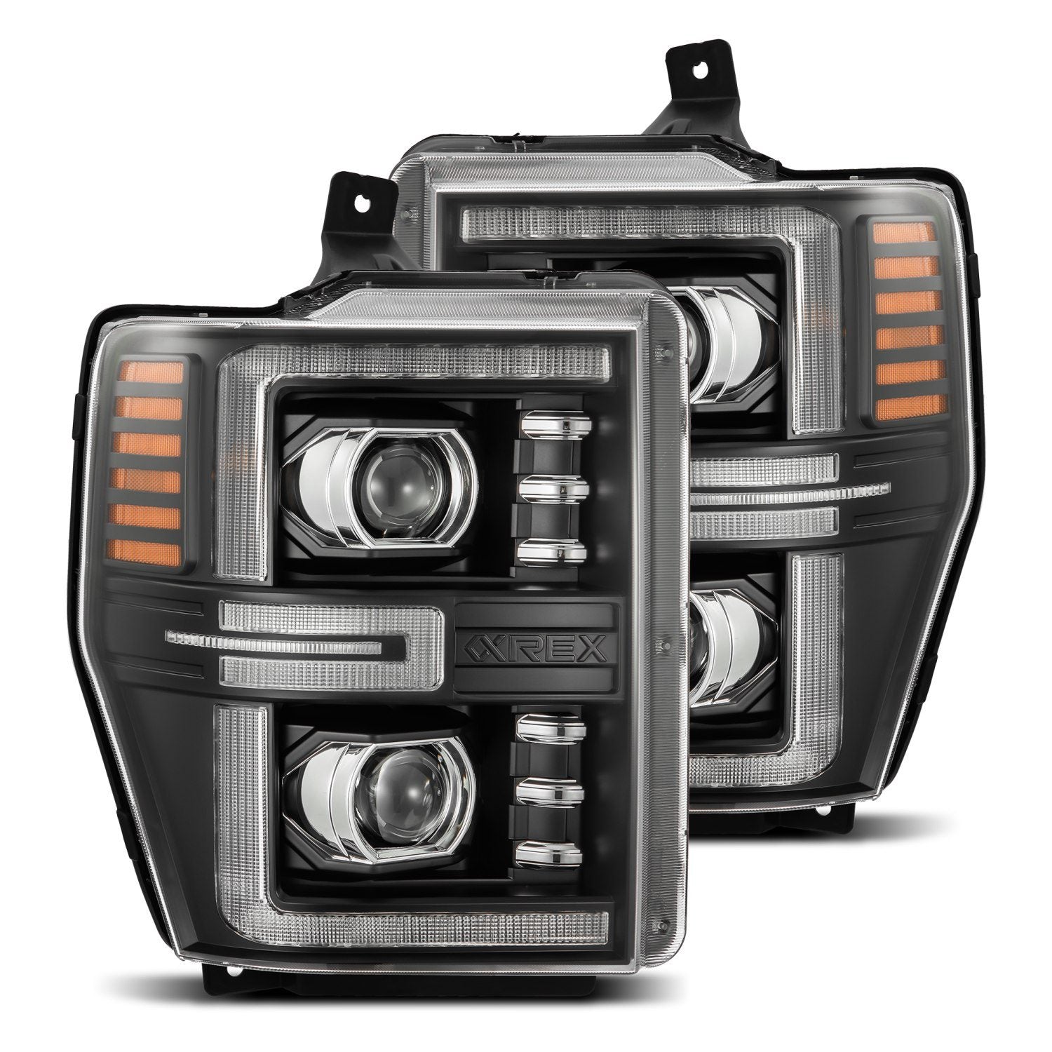08-10 Ford Super Duty/Excursion LUXX Series LED Projector Headlights - Black Housing for Improved Night Visibility | Perfect for Off-Roading & Truck Upgrades