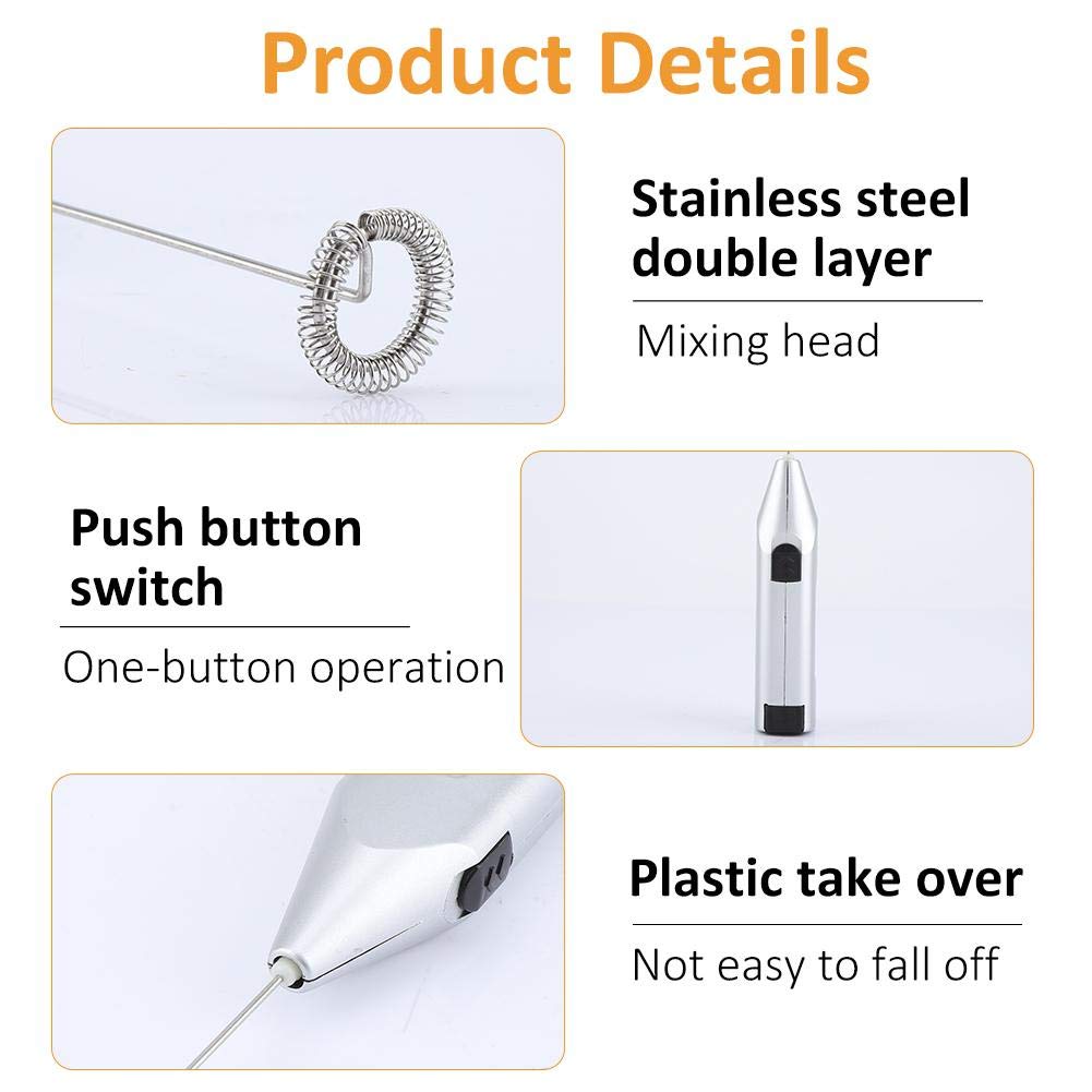 Electric Milk Frother & Hand Mixer - 2-in-1 Kitchen Tool for Whipping Cream, Frothing Milk, Beating Eggs - Perfect for Coffee, Baking, Cooking & Smoothies at Home