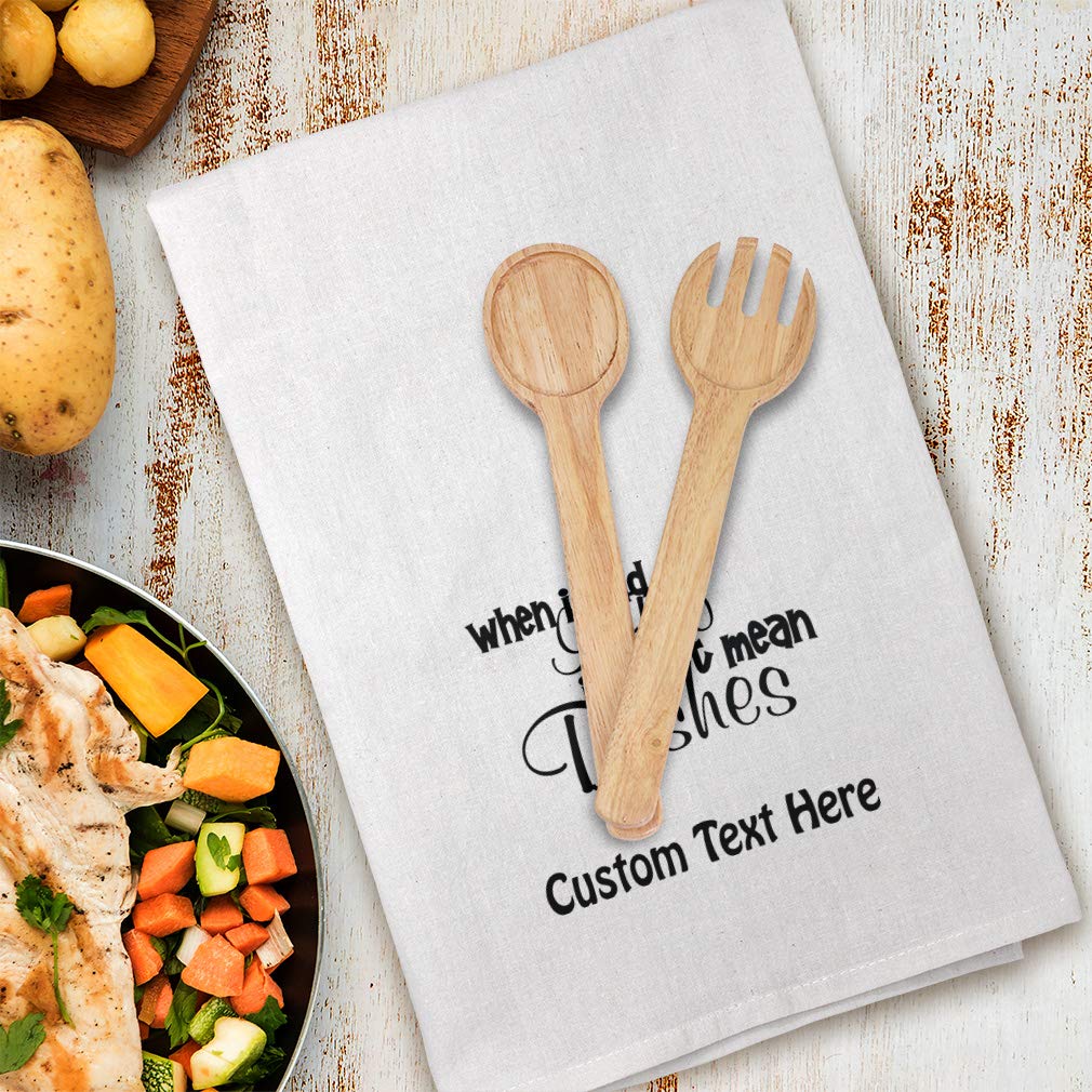 Custom Printed Flour Kitchen Towels - Personalized Text for Home & Dish Cleaning