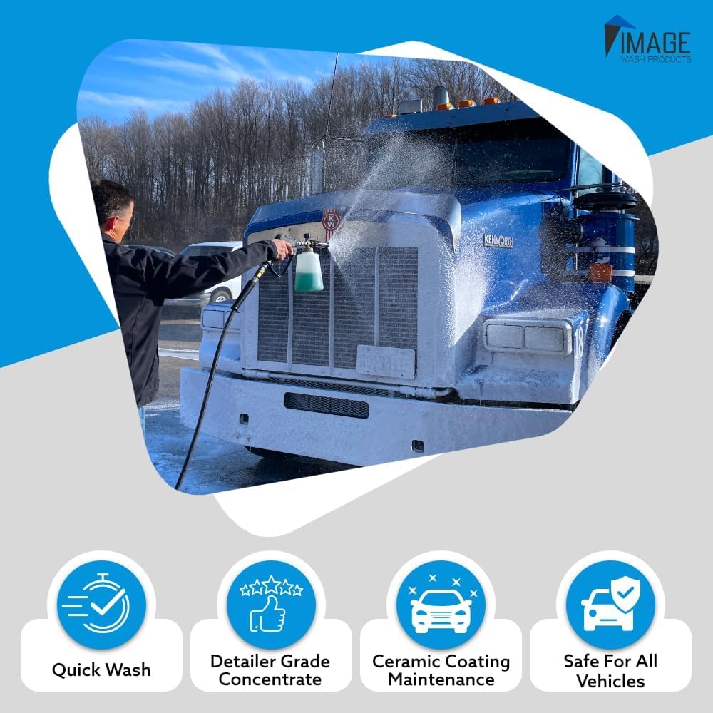 Touchless Car Wash Soap Kit - No Scrub 2-Step Truck Wash, High Foaming Biodegradable Formula Safe for Polished Aluminum & Ceramic Coatings (2 Gallons with Pressure Washer) - Perfect for RV, Boat & Fleet Vehicle Cleaning