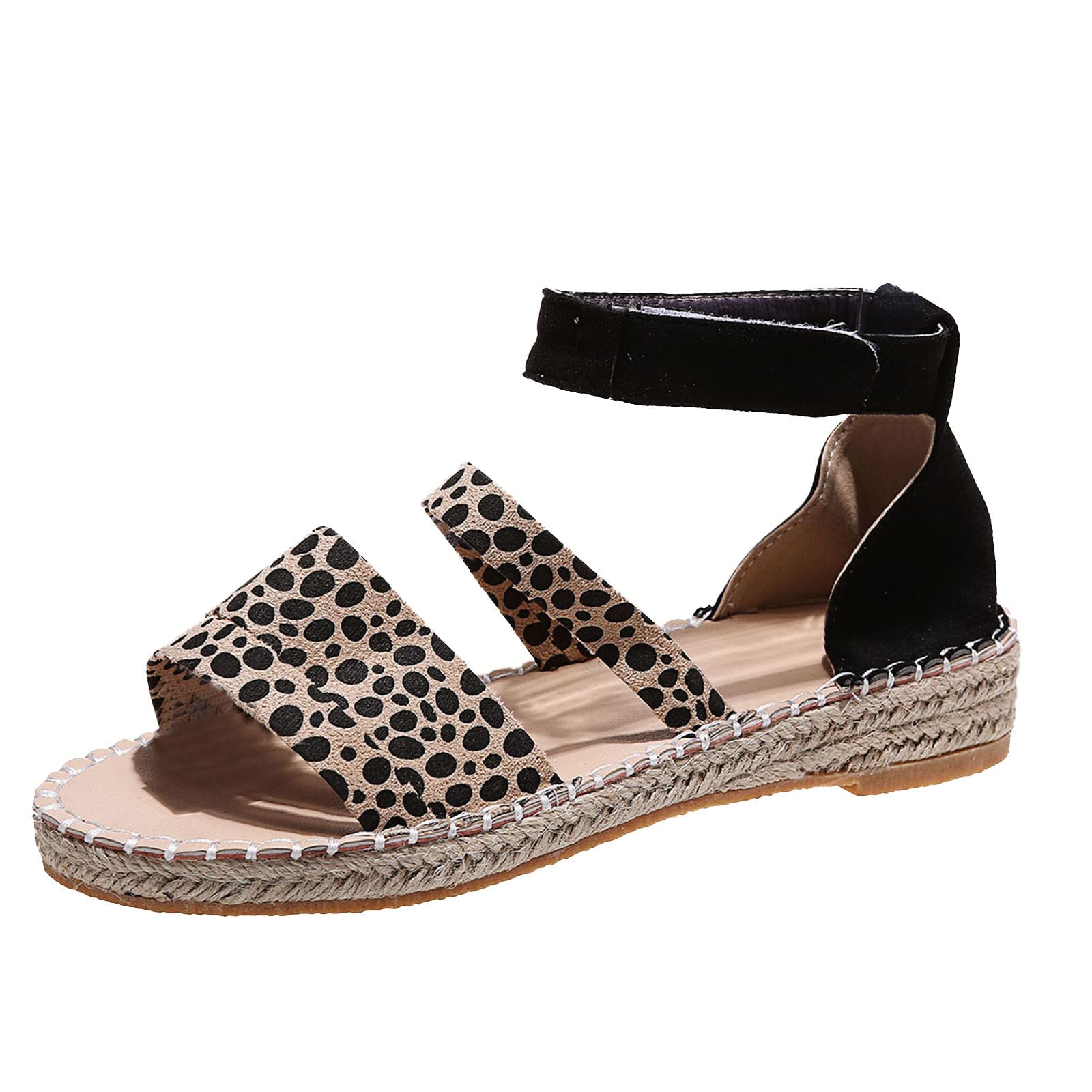 **Women's Casual Summer Loop Sandals - Retro Fisherman Hook Sandals for Ladies - Comfortable Solid Shoes for Beach, Walking & Outdoor Activities**