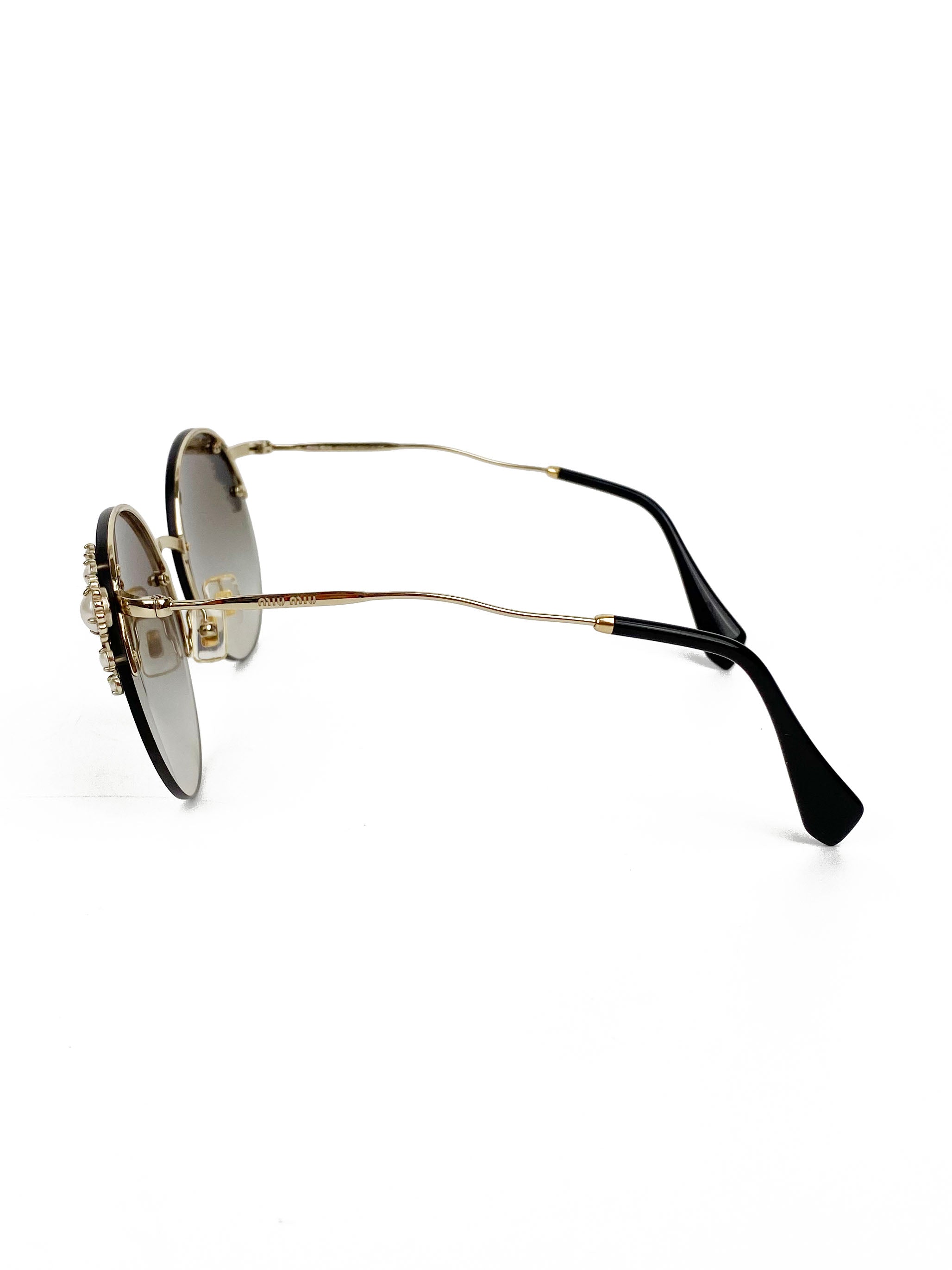 Miu Miu SMU52T Women's Designer Sunglasses with Pearls - Luxury Fashion Accessory for Beach, Summer & Outdoor Activities
