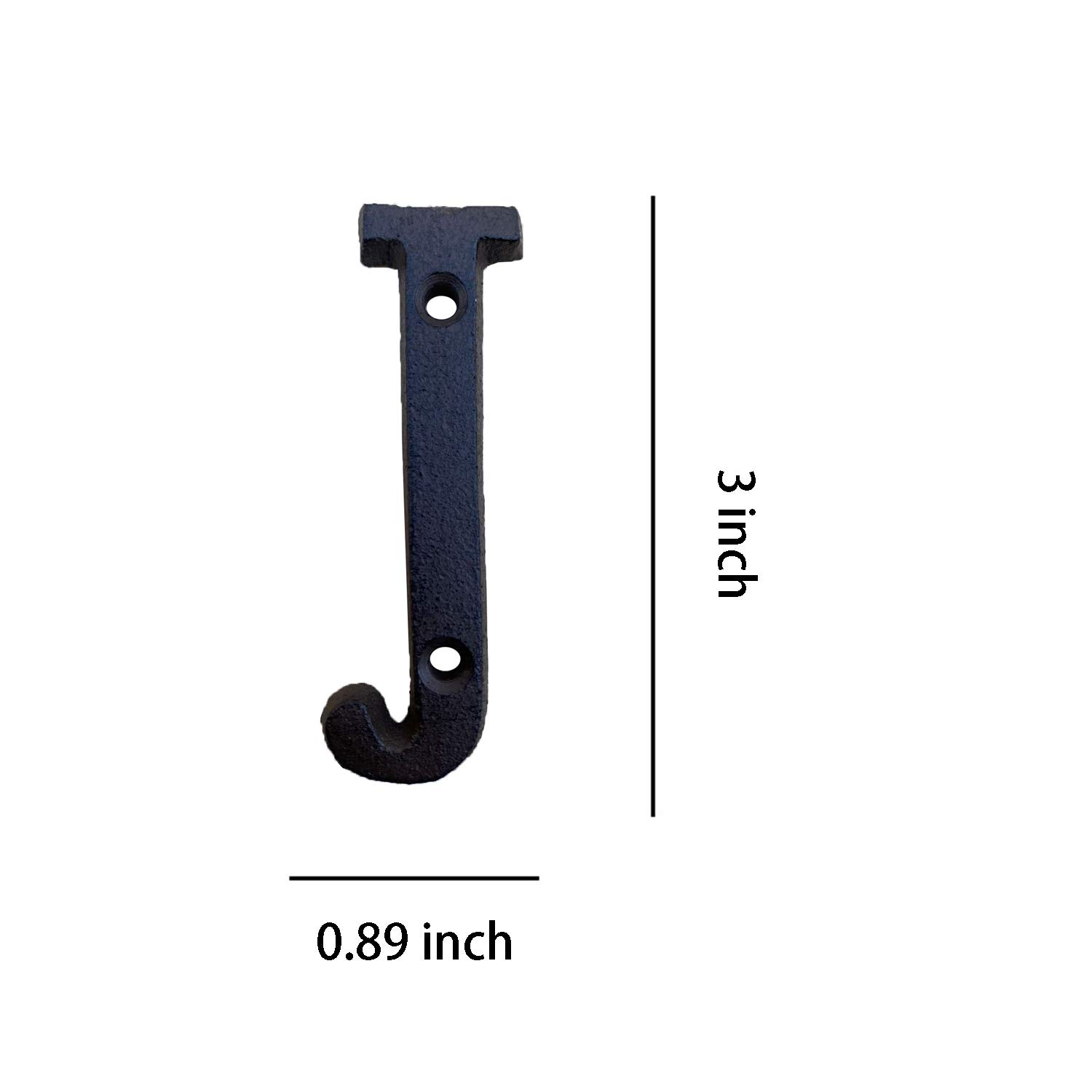 3 Inch Solid Cast Iron House Numbers - Durable Home Address Numbers for Mailbox, Door or Fence (Letter J) - Perfect for Curb Appeal and Package Delivery